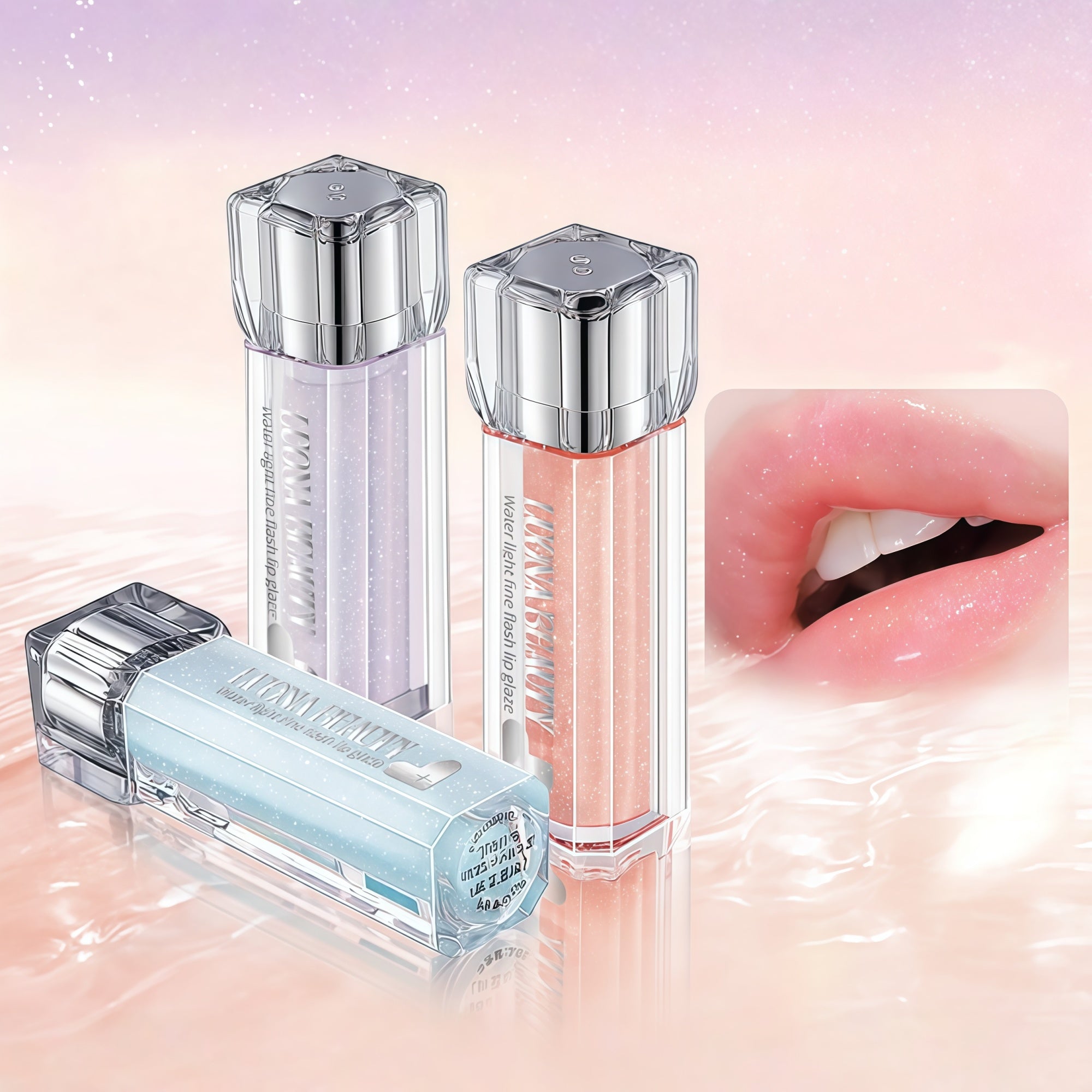 LUONA NOESS Moist Sparkling Shimmer Glossy Mirror Lip Gloss T5509