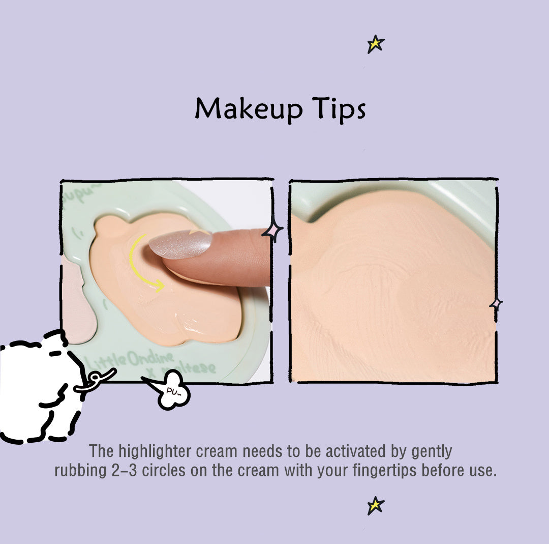 LITTLE ONDINE Puppy Hug Series 2-Color Highlighter Palette T4159