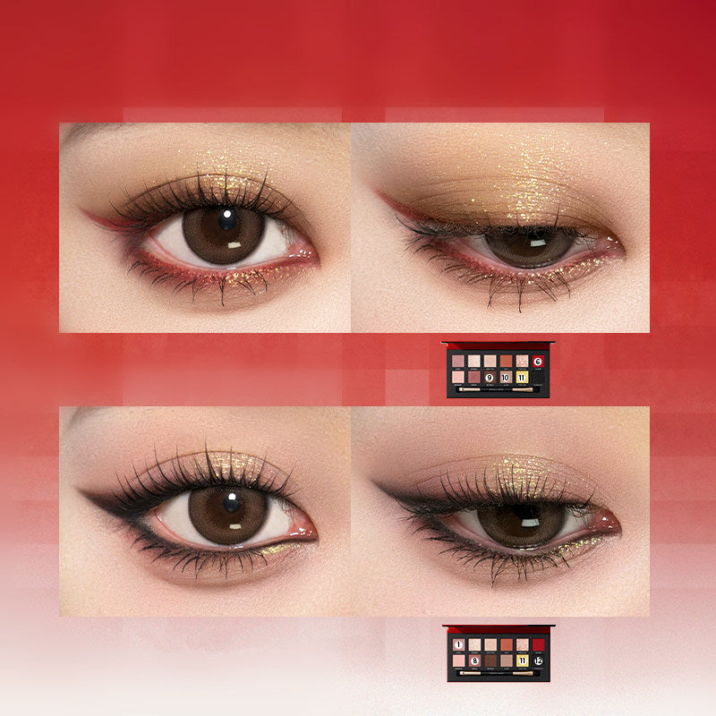 Perfect Diary X Discovery 12 Colors Tiger & Cat Eyeshadow Palette T4319