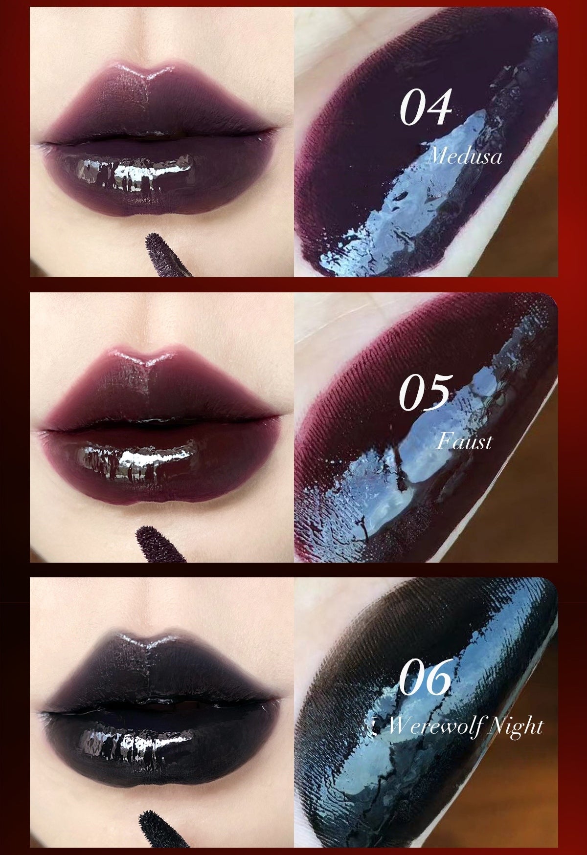 CARMELA Lock-color Gothic Smoky Mirror Lip Gloss T5350