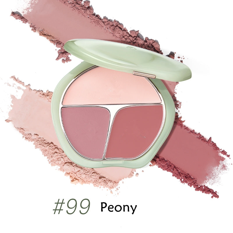 TIMAGE Green Jade Series Tri-Color Matte Blusher Palette T3129