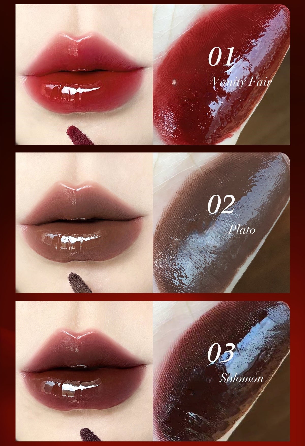 CARMELA Lock-color Gothic Smoky Mirror Lip Gloss T5350