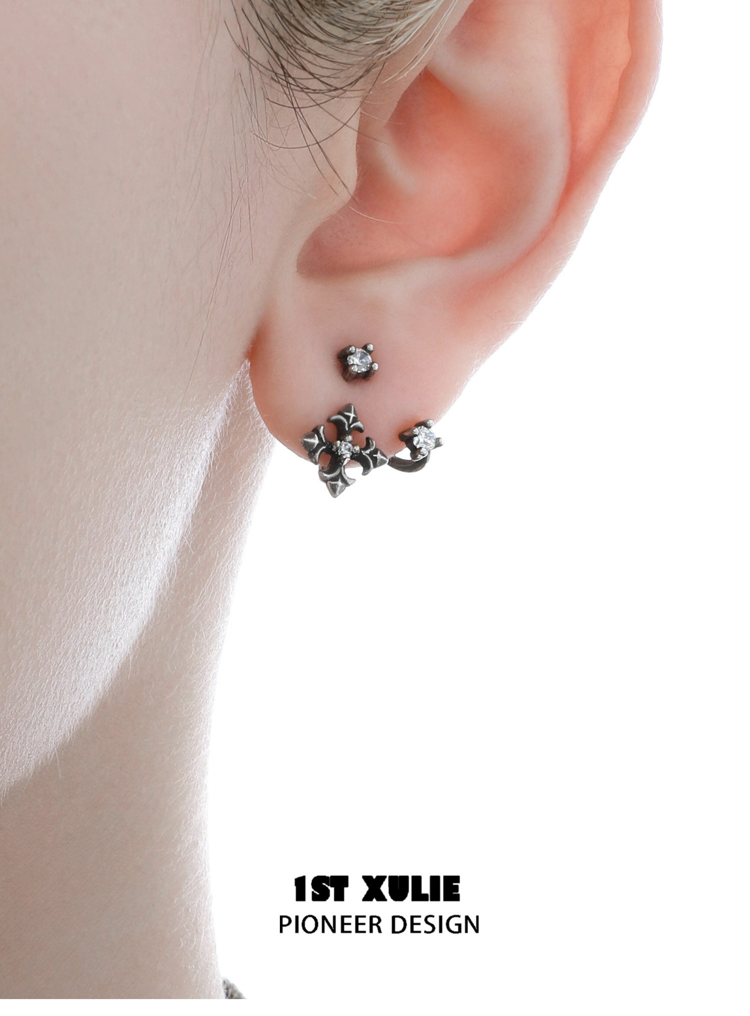 1STXULIE Superior Niche Iris Collection Retro Cross Stud Earrings T5889
