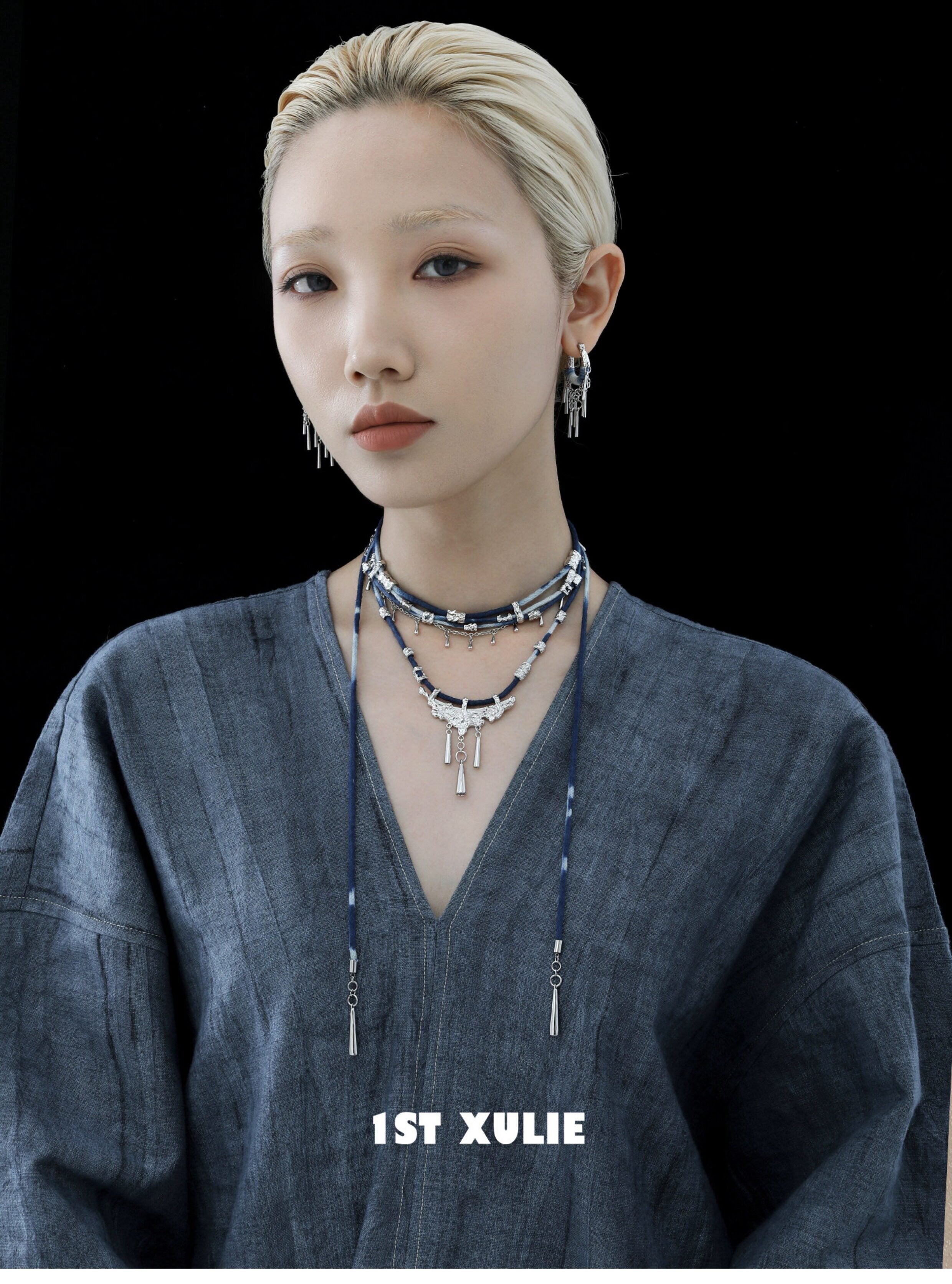 1STXULIE Superior Miao-style Niche Tassel Earrings T5825