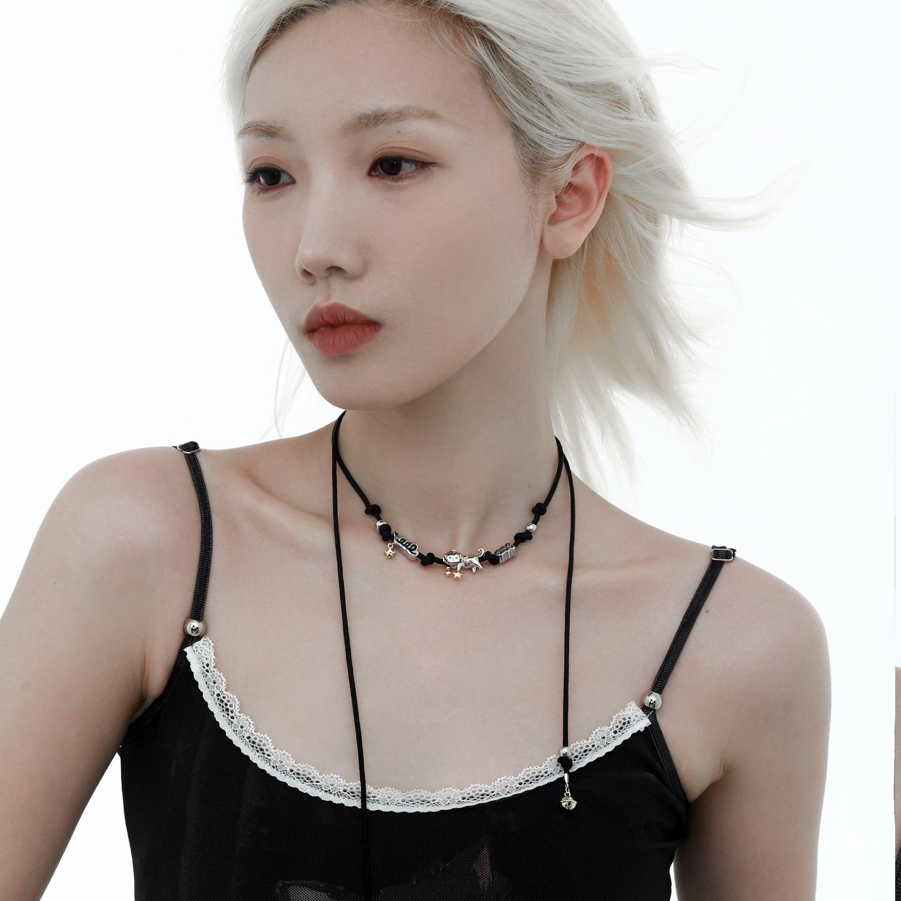 1STXULIE Bad Cat Collection Niche Gothic Choker Necklace T4499