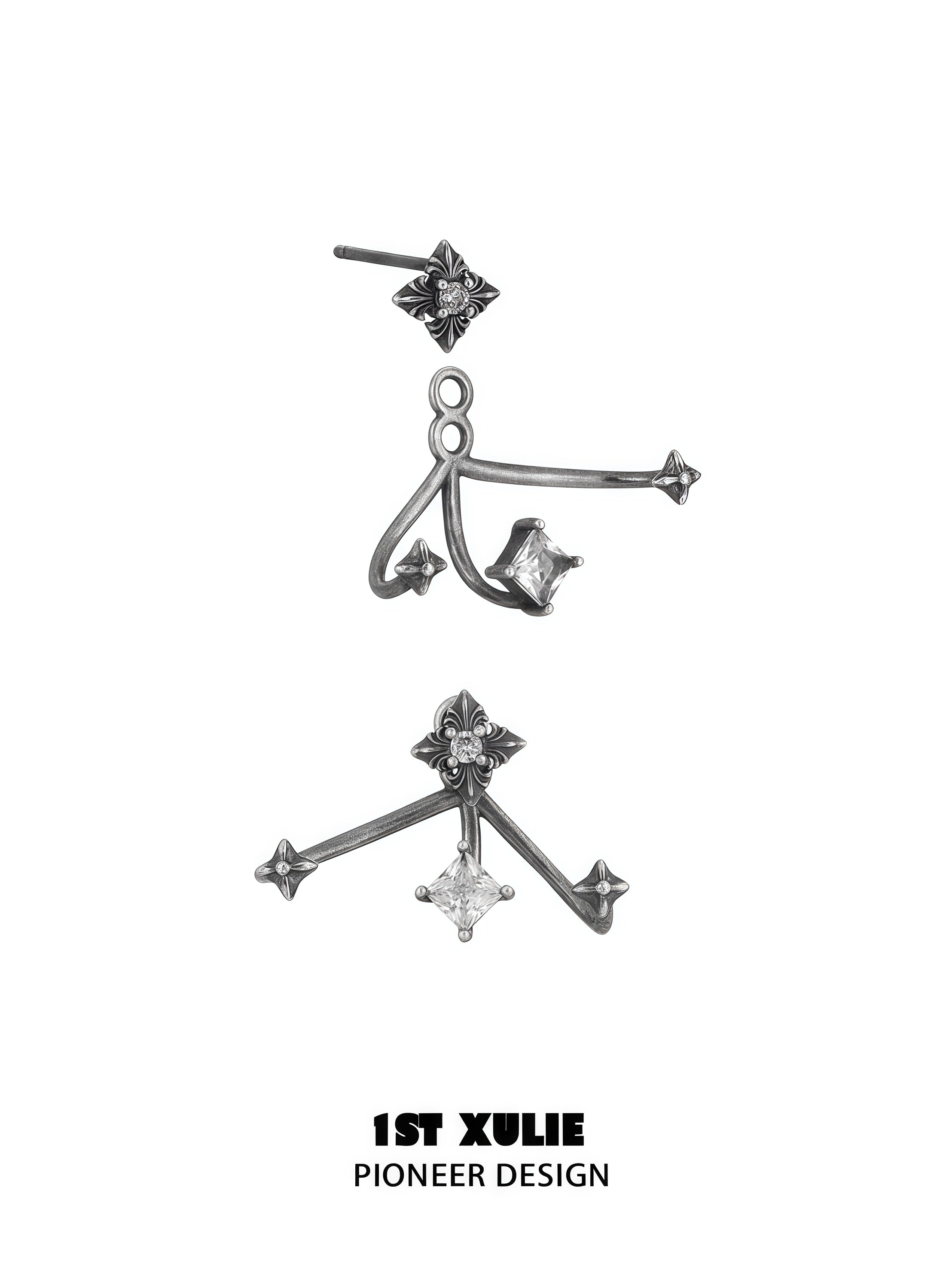1STXULIE Superior Niche Iris Collection S925 Silver Stud Earring T5893