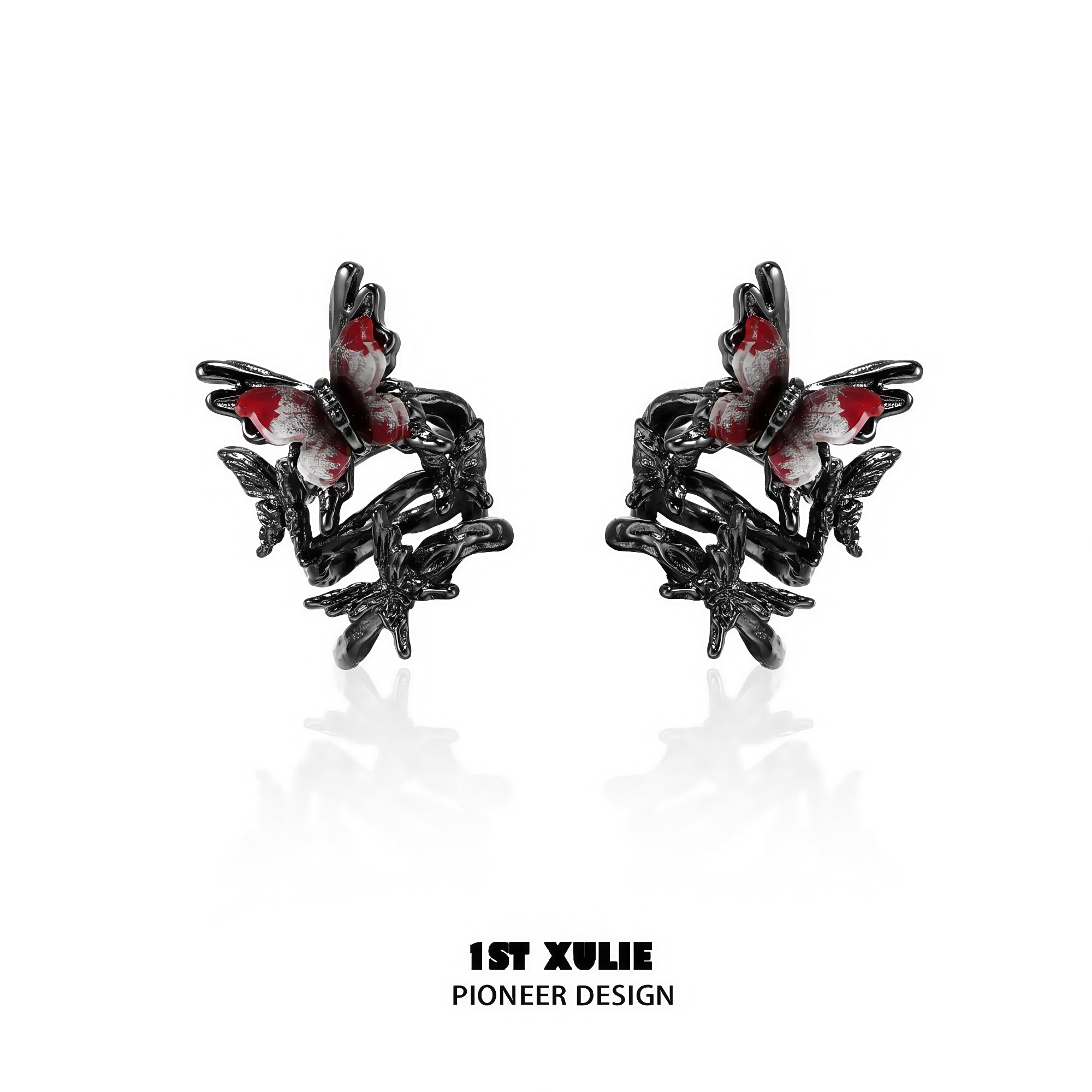 1STXULIE Butterfly & Lamp Collection Niche Gothic Ear Clips T4739