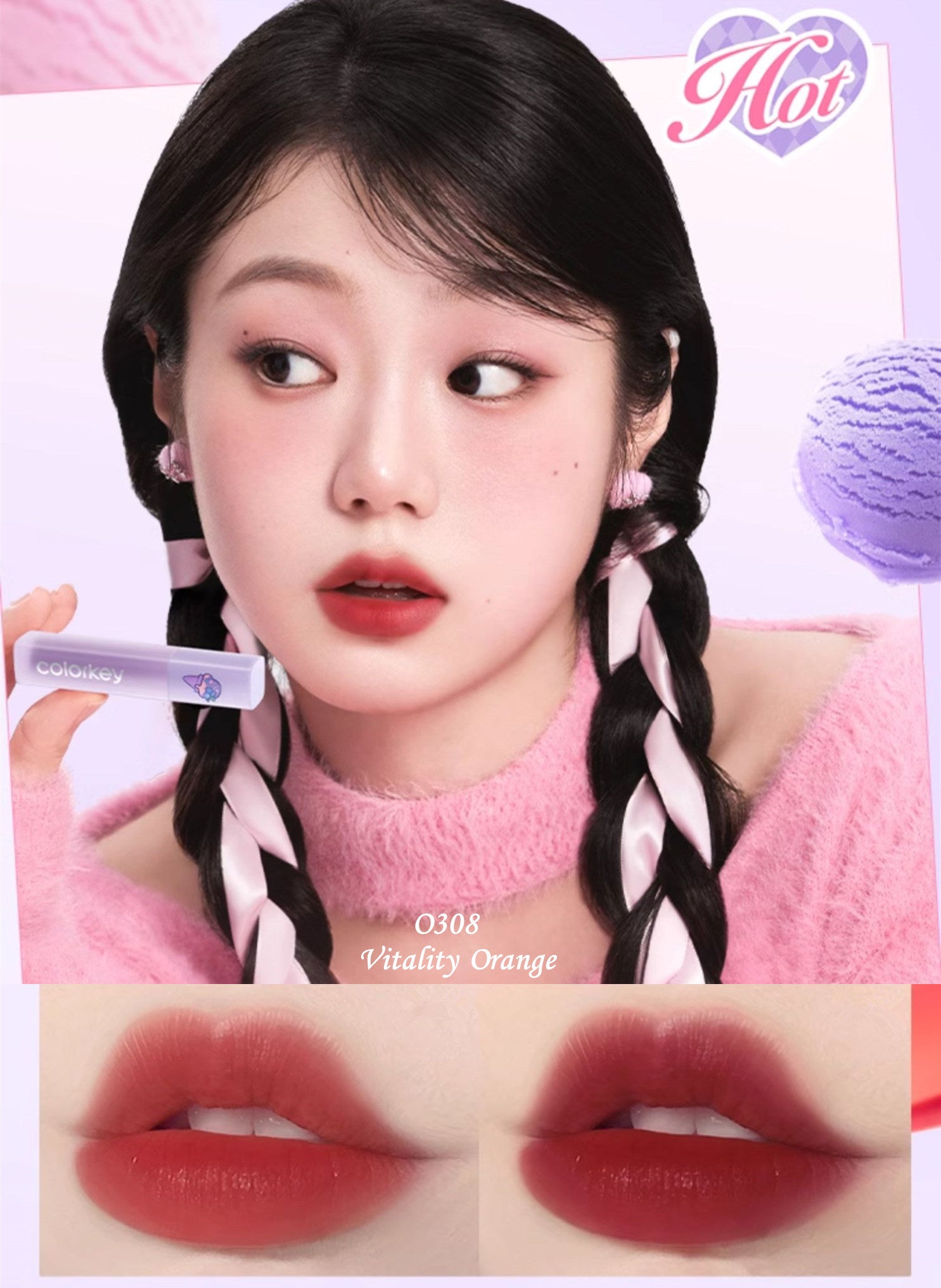 COLORKEY Ice Cream Watery Matte Lip Gloss 6 Pcs Set T4370