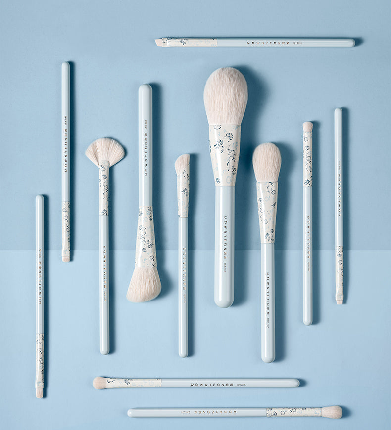 ROWNYEON Blue-and-white Porcelain Professional Makeup Brush 12 Pcs Set T4993