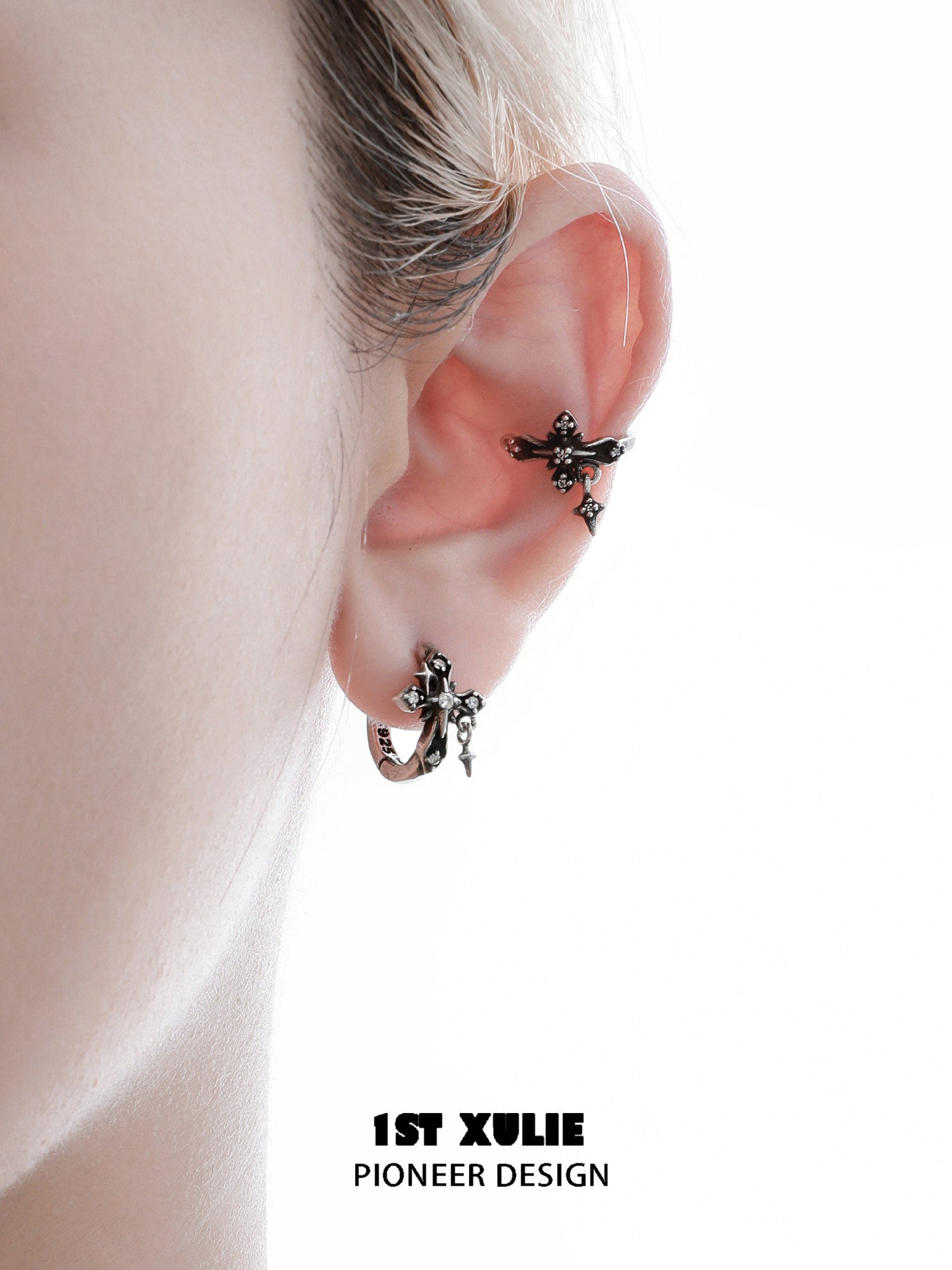 1STXULIE Superior Niche Iris Collection Gothic Retro Clip-on Earring T5887