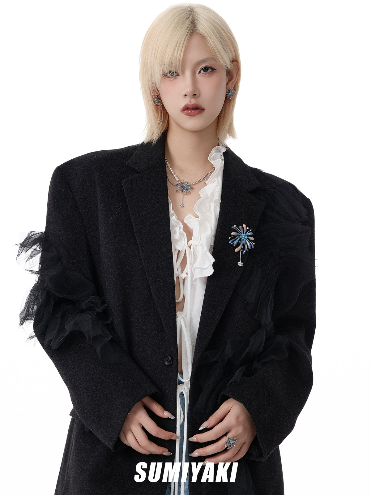 SUMIYAKI Fireworks Collection Unique Handmade Clip-on Earrings T4745