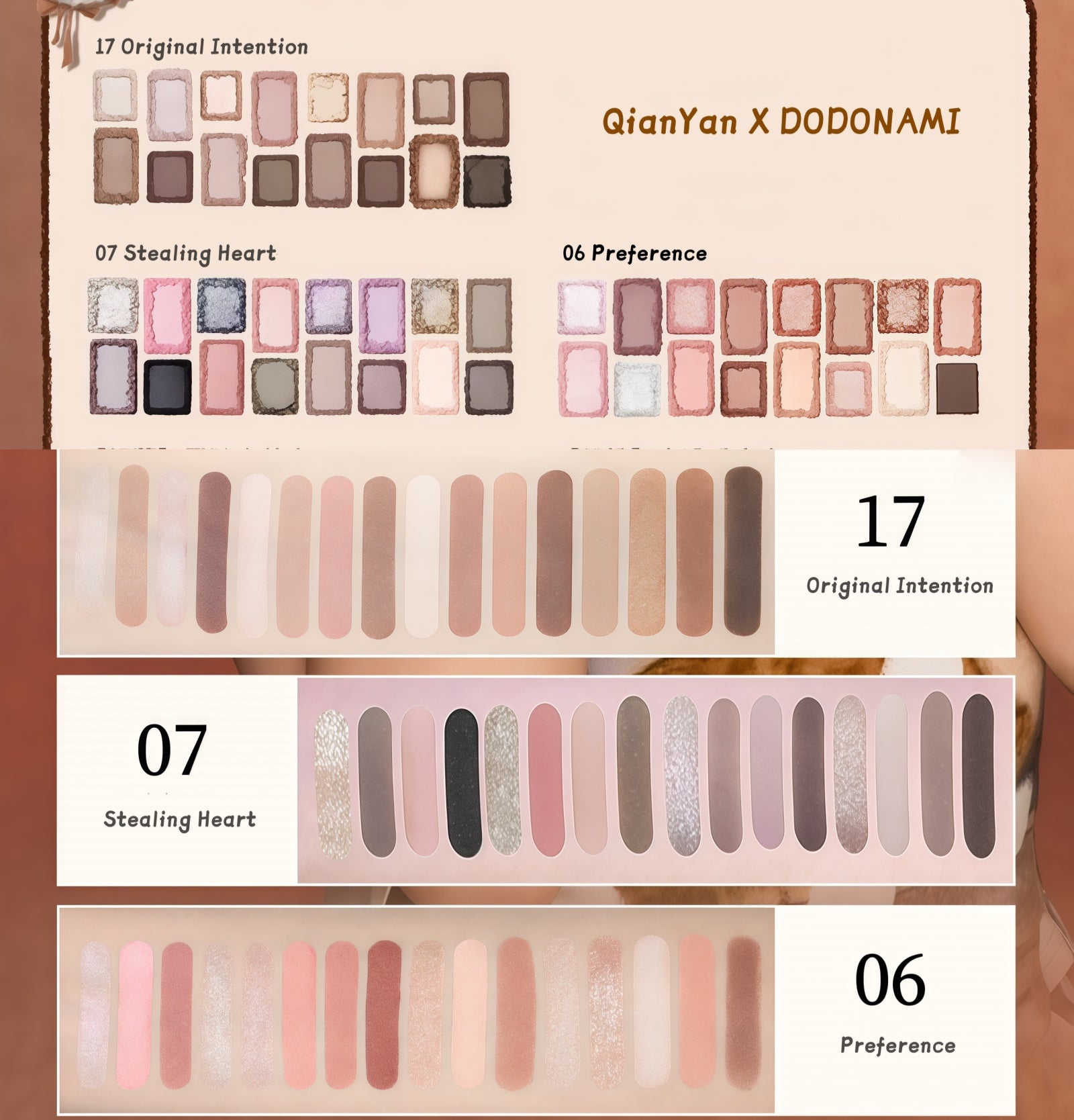 QianYan X DODONAMI Collection 16 Colors Eyeshadow Palette T5318