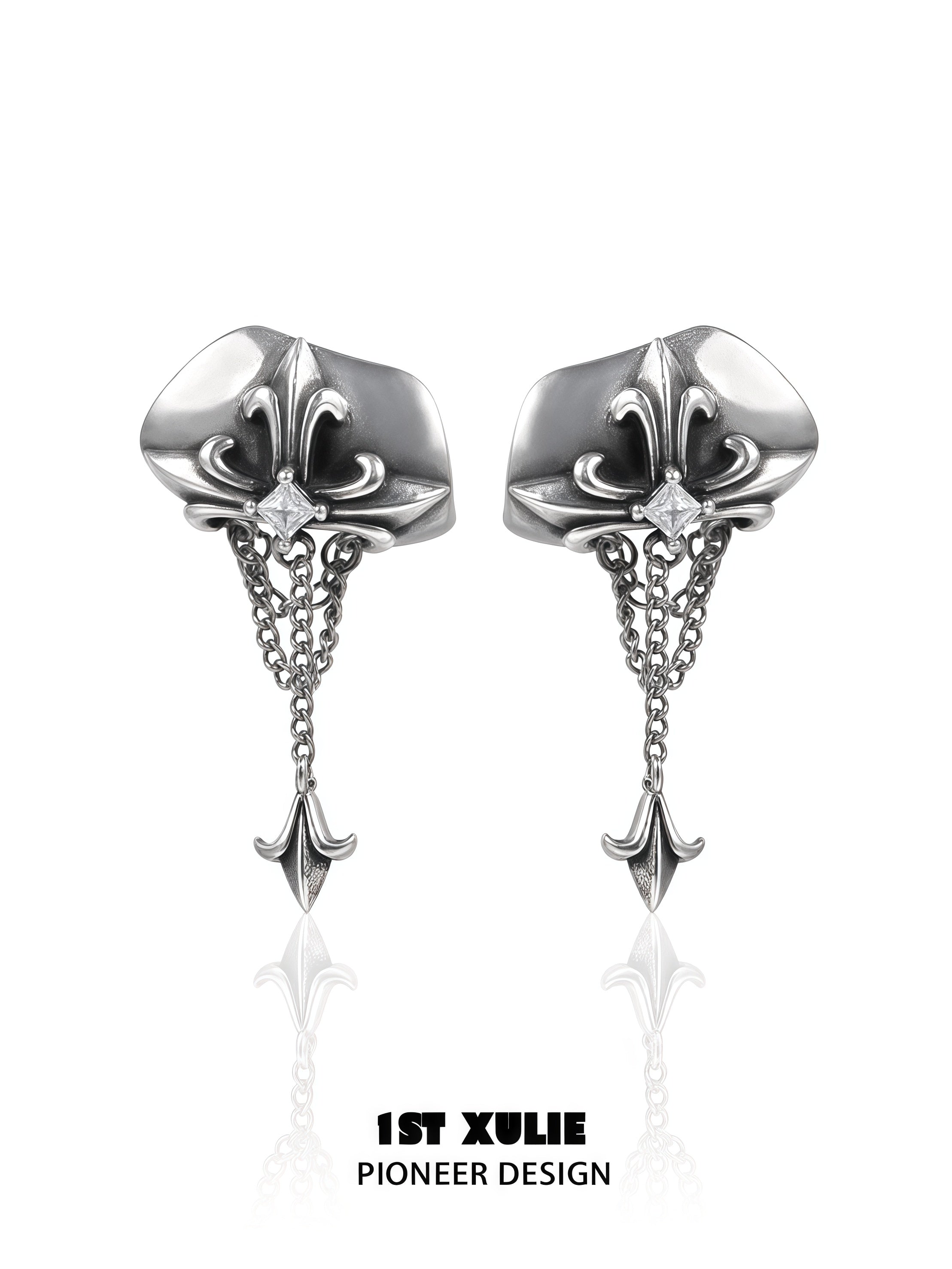 1STXULIE Superior Niche Iris Collection Gothic Retro Stud Earrings T5881