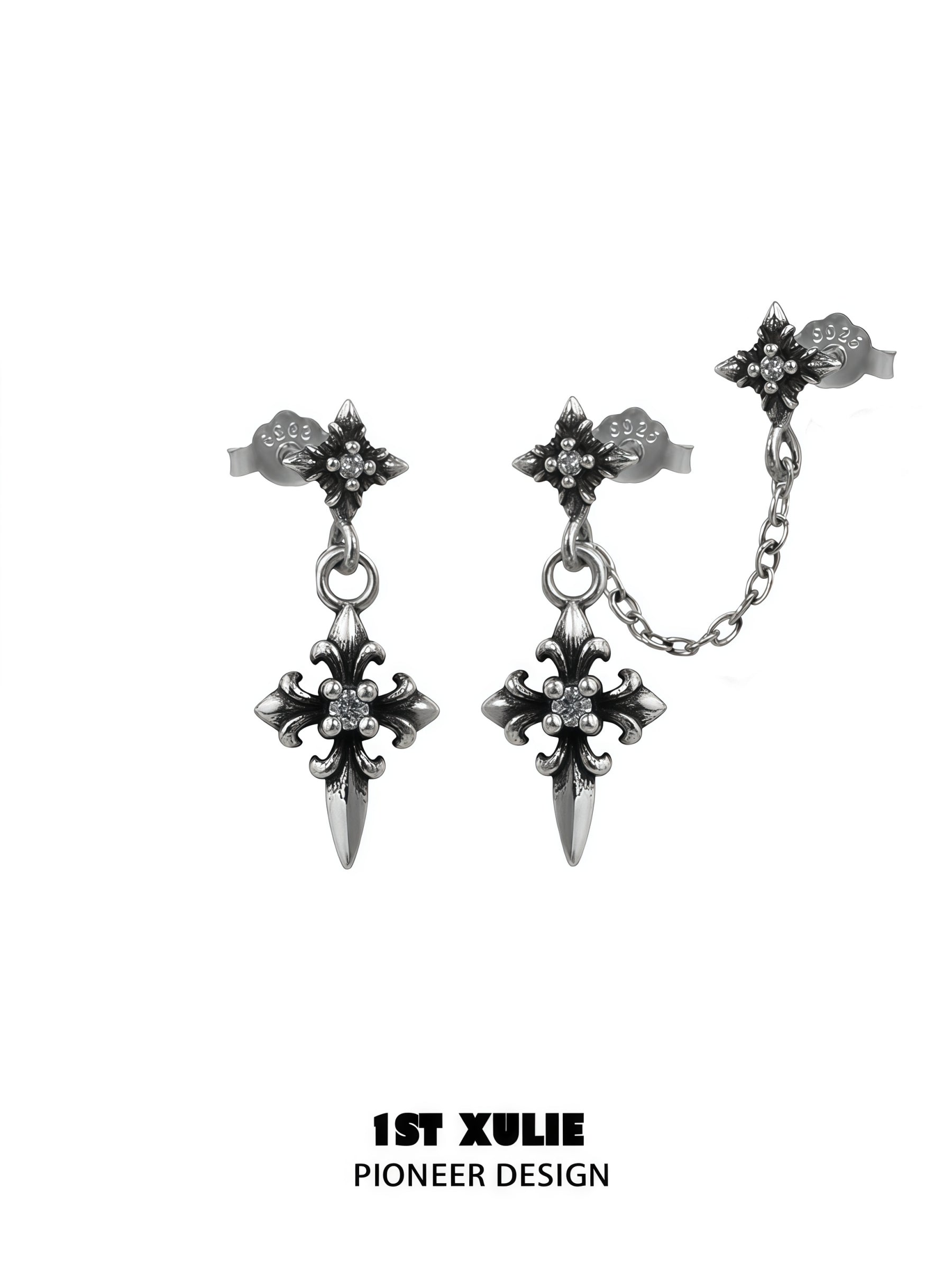 1STXULIE Superior Niche Iris Collection Vintage Stud Earrings T5864