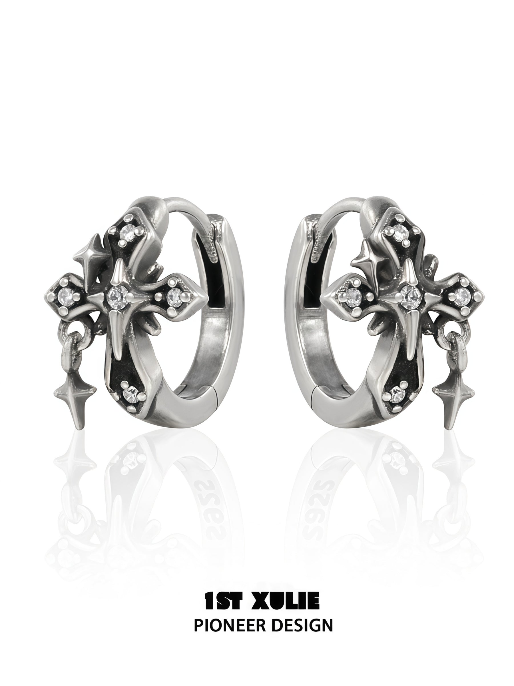 1STXULIE Superior Niche Iris Collection Retro Hinged Hoop Earring T5888