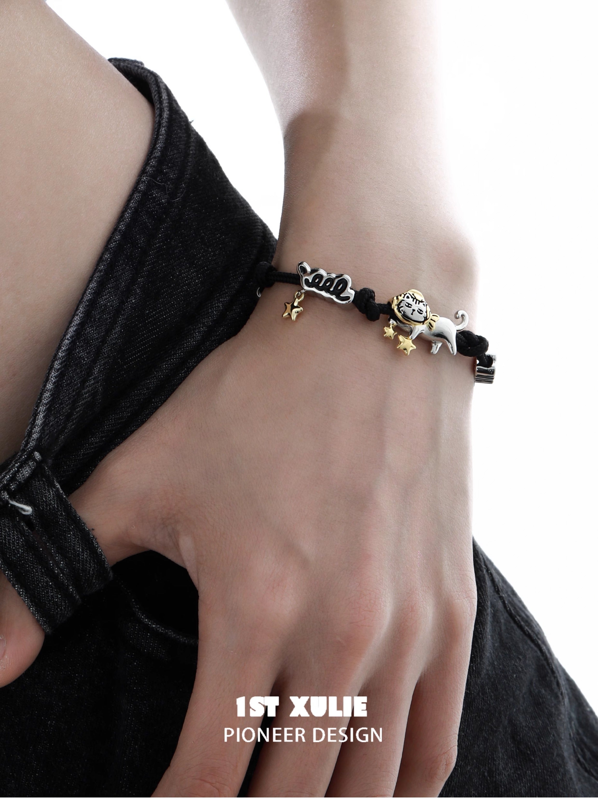 1STXULIE Bad Cat Collection Niche Gothic Bracelet T4699