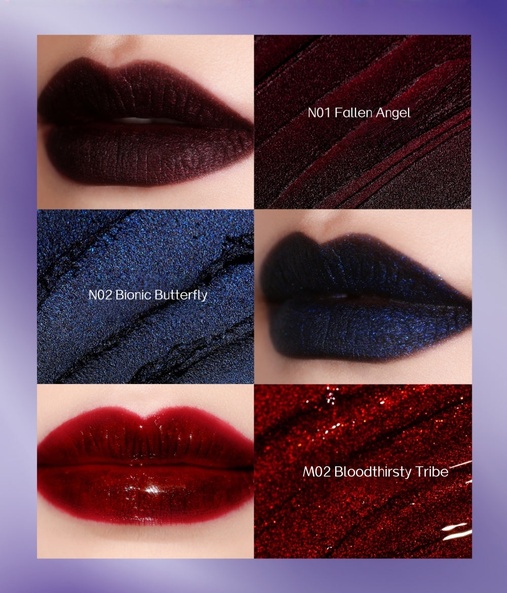 DE'LANCI Otherworldly Gothic Airy Matte Lip Mud & Mirror Lip Gloss T5432