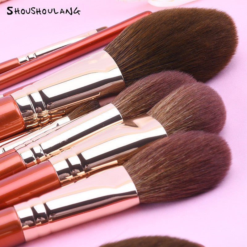 SHOUSHOULANG Red Maple Leaf Professional Makeup Brush 16 Pcs Set T4944