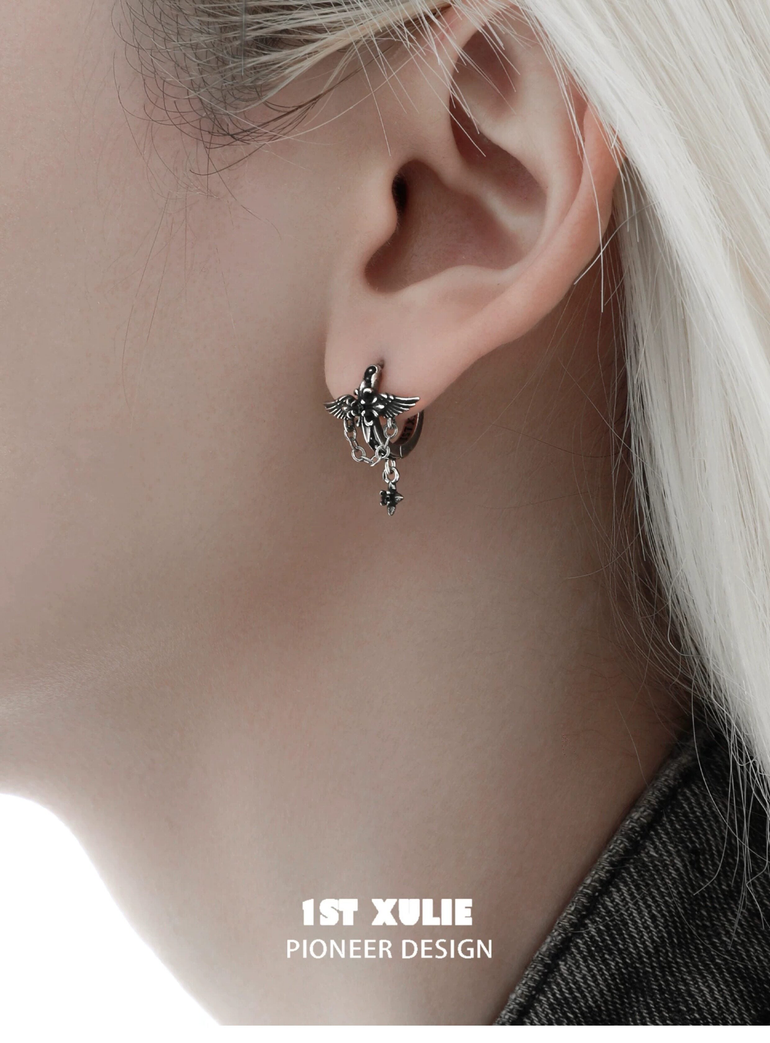 1STXULIE Superior Niche Iris Collection Angel Wings Earring Backs T5882
