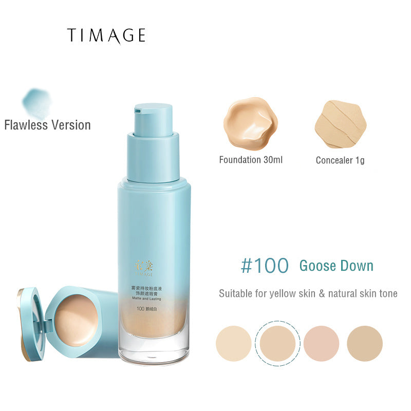 TIMAGE Long Lasting Matte Liquid Foundation For Mixed Skin T3125