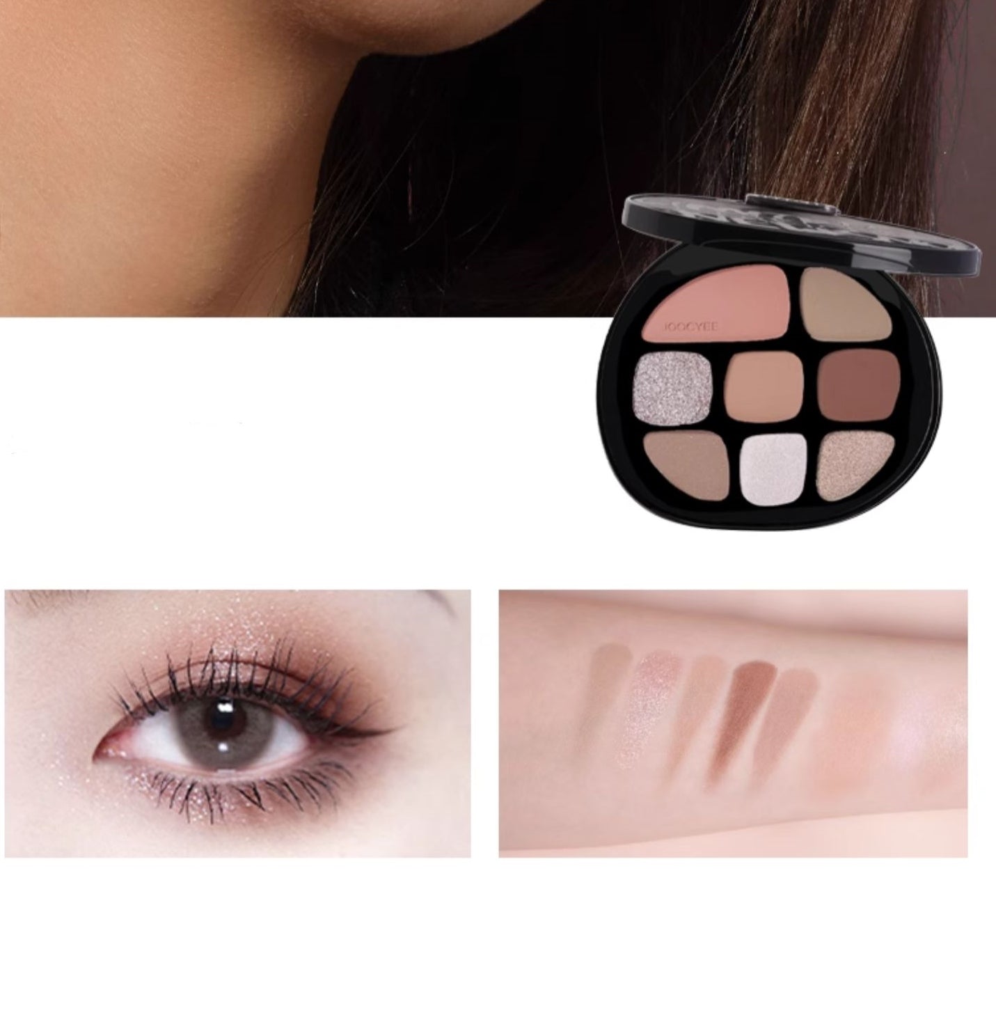JOOCYEE 8-farvet mat og perlemorsagtig øjenskyggepalette T4420