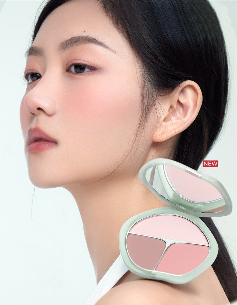 TIMAGE Green Jade Series Tri-Color Matte Blusher Palette T3129