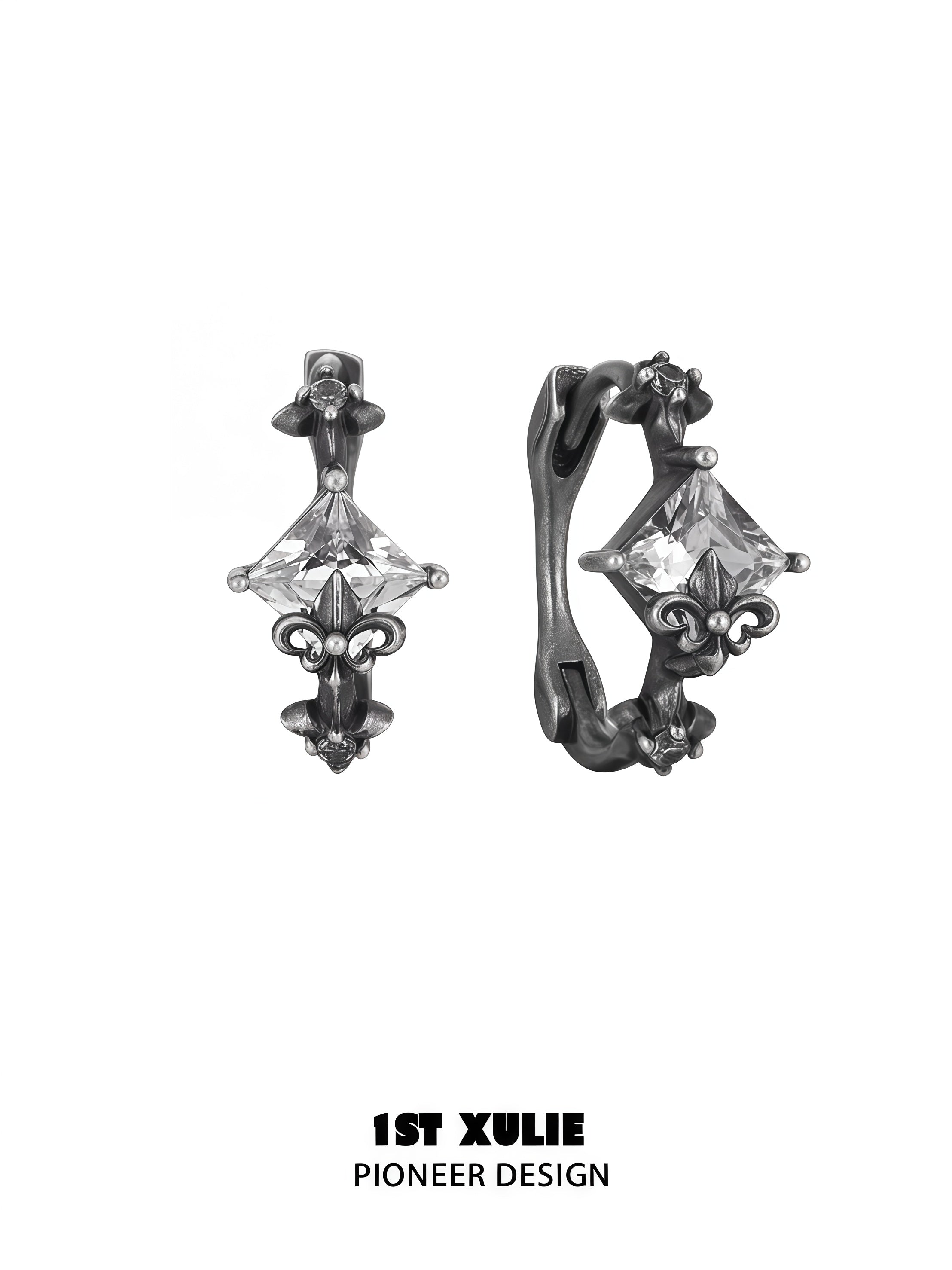 1STXULIE Superior Niche Iris Collection Gothic Retro Earring Back T5886