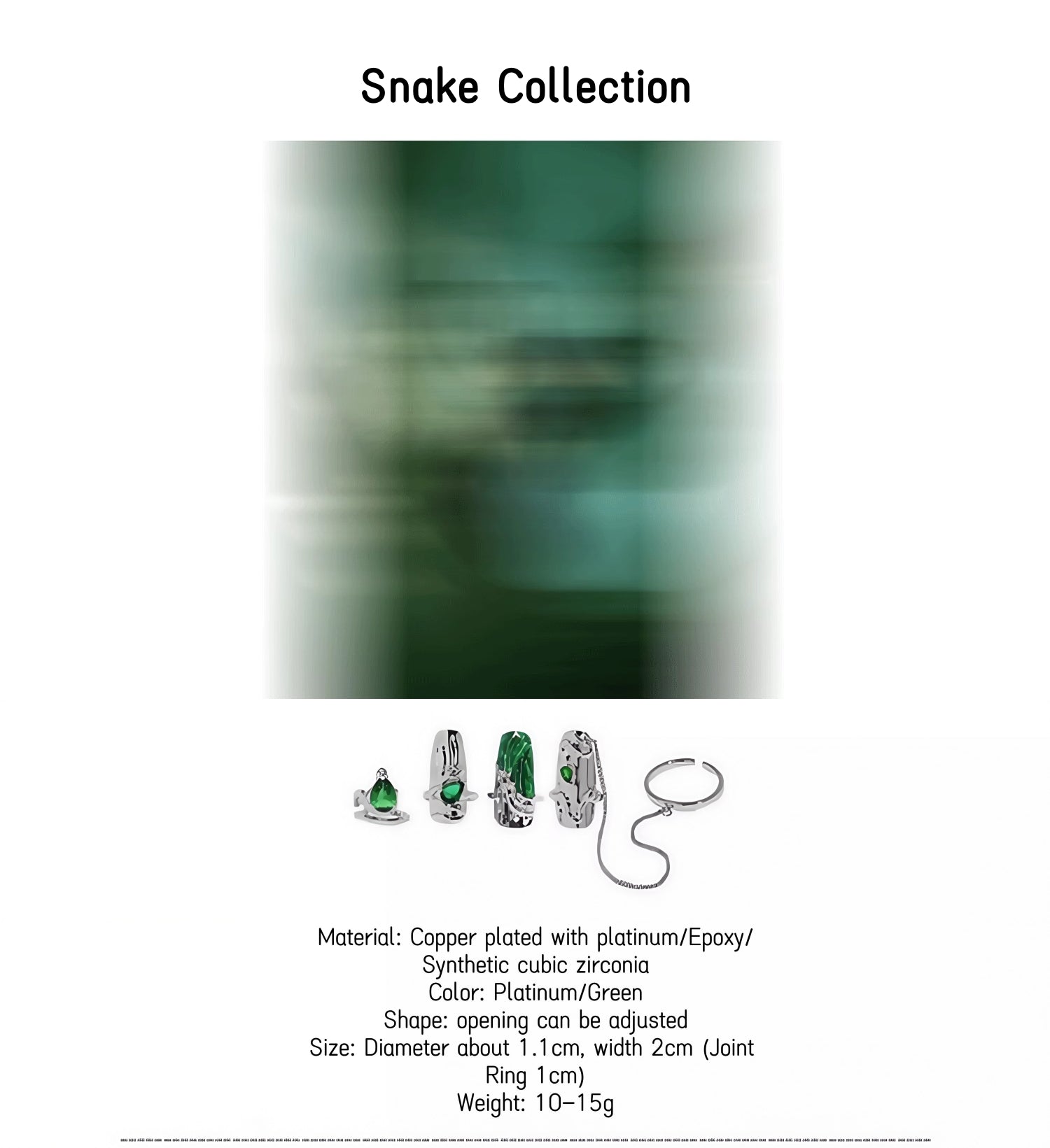 1STXULIE Snake Collection Niche Gothic Reusable Wearable Nails T4741