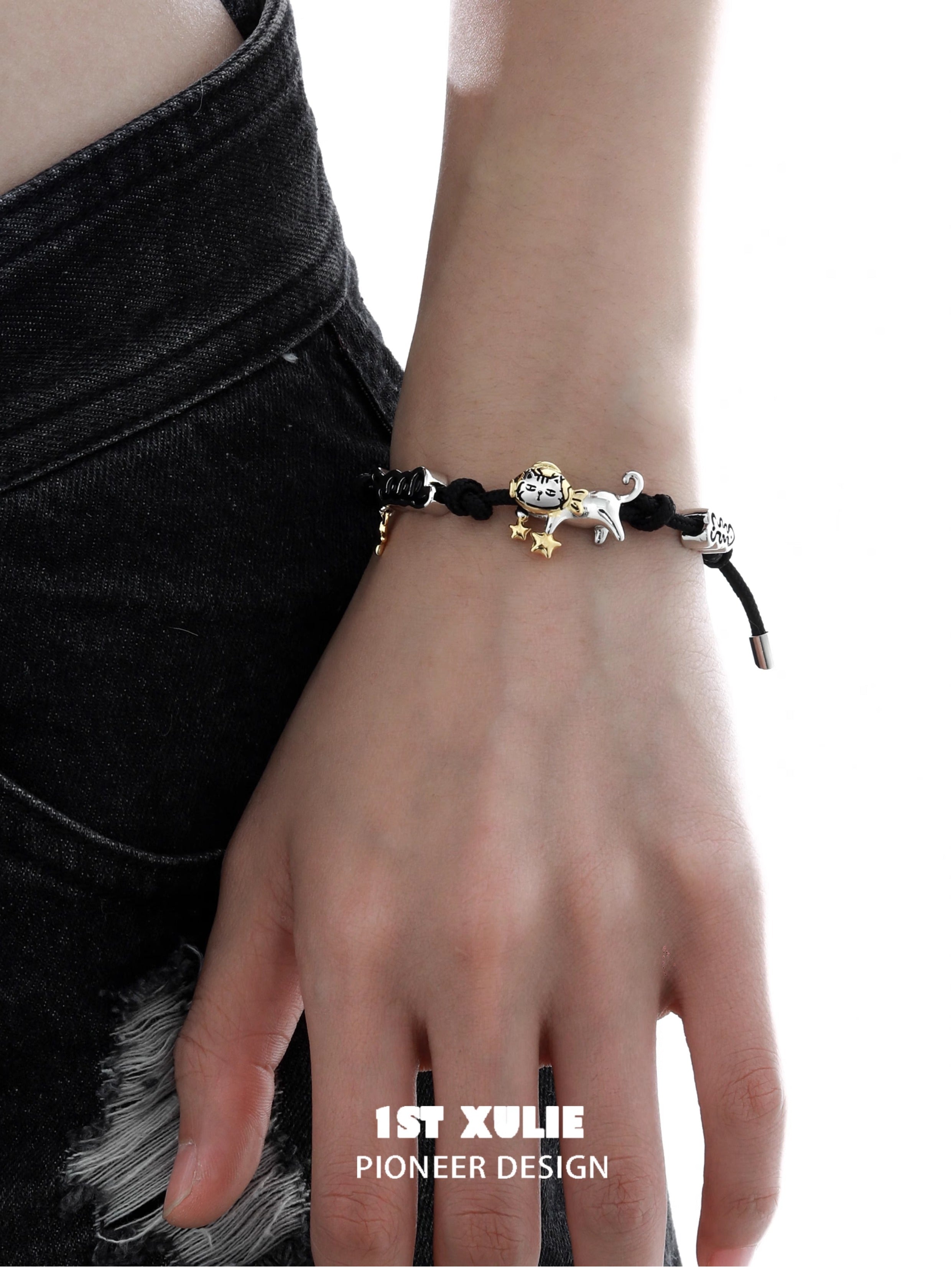 1STXULIE Bad Cat Collection Niche Gothic Bracelet T4699
