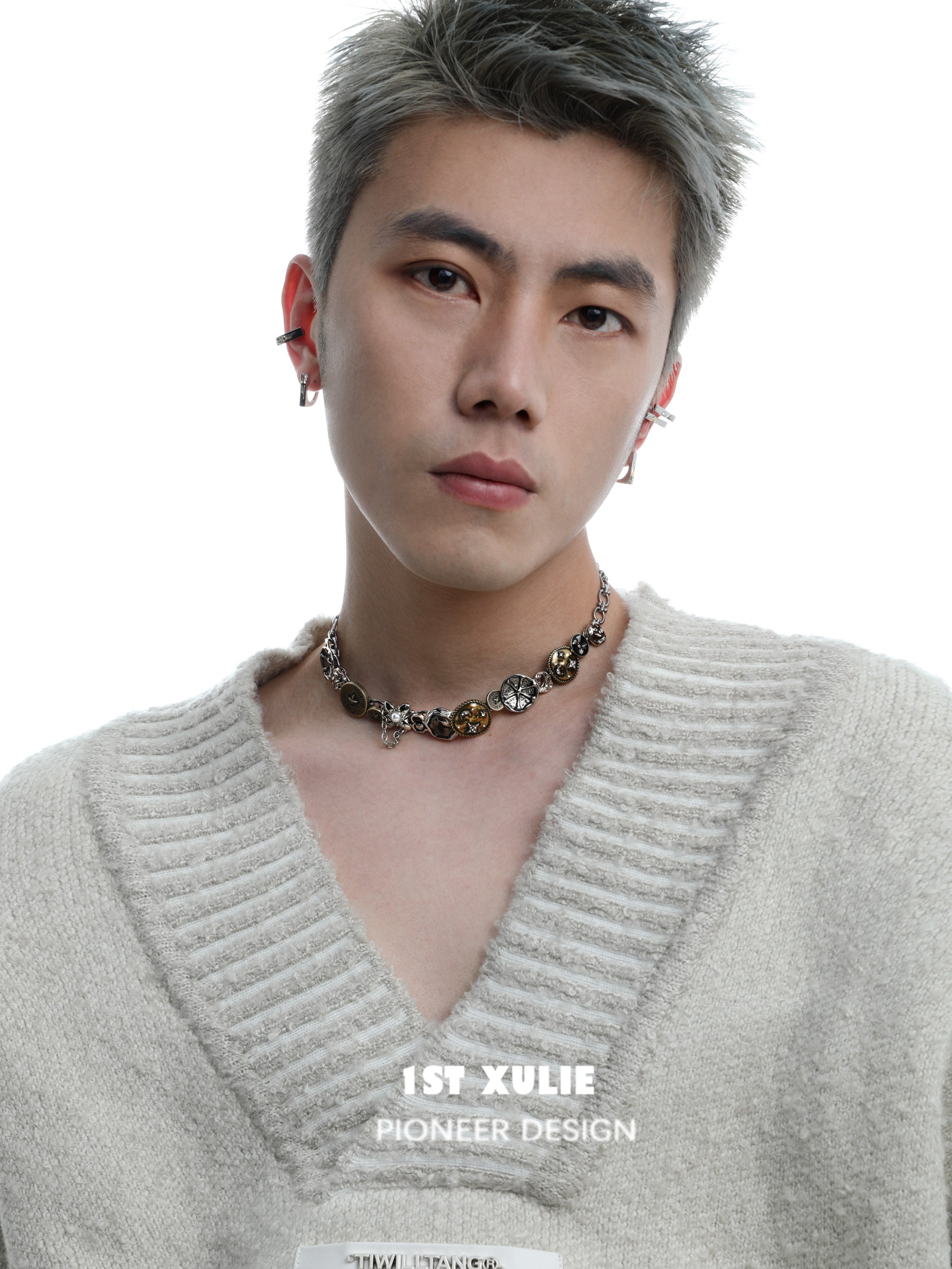 1STXULIE Star Meteor Collection Niche Retro Gothic Choker Necklace T4736