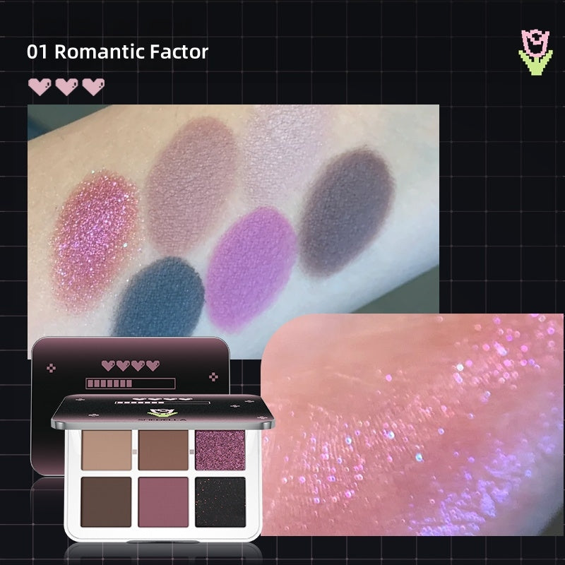 SheDella Romantic Factor 6-Color Eyeshadow Palette T4432
