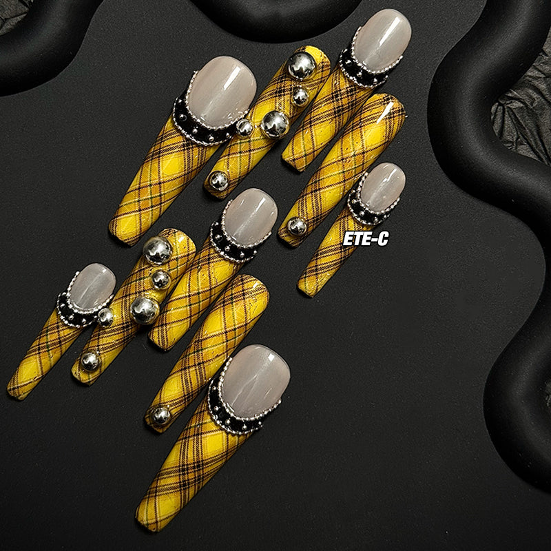 ETERNITY'C Handmade Custom Green Girl Pressed On Wearable Nails T5013