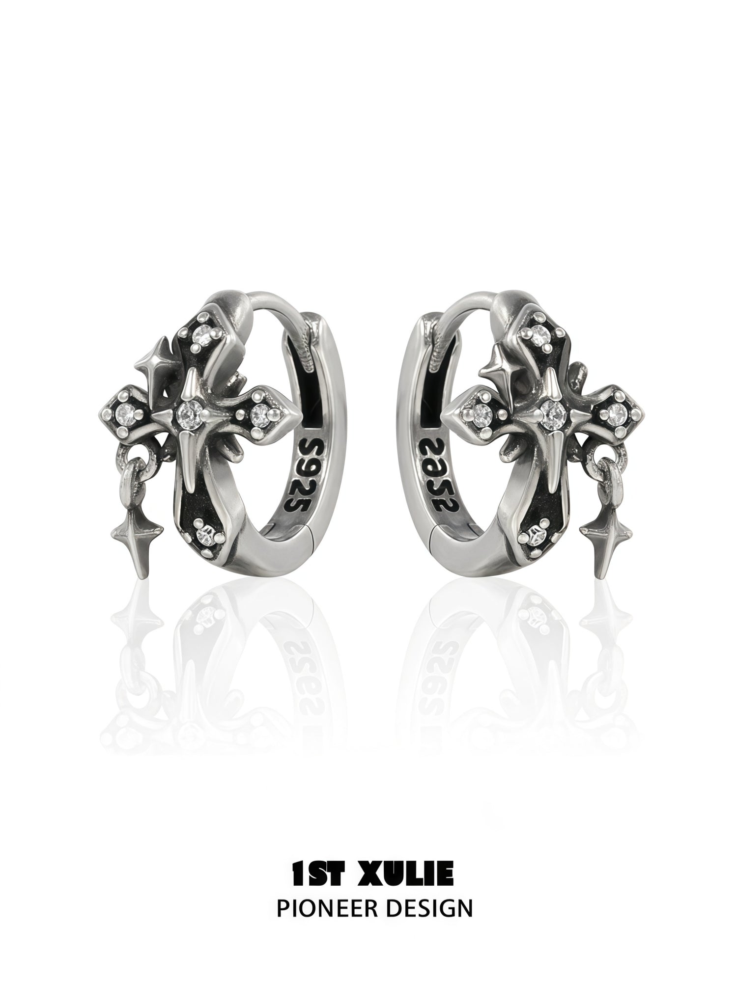 1STXULIE Superior Niche Iris Collection Cross-shaped Earring Backs T5879