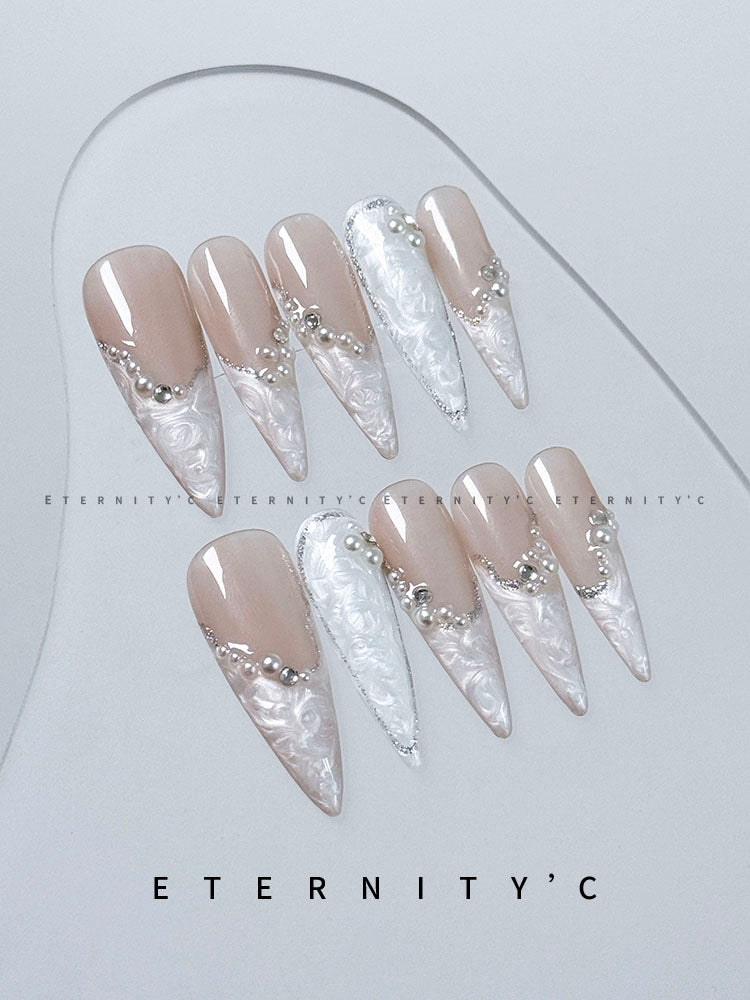 ETERNITY'C Handmade Custom Island Flower Pressed On Wearable Nails T5026