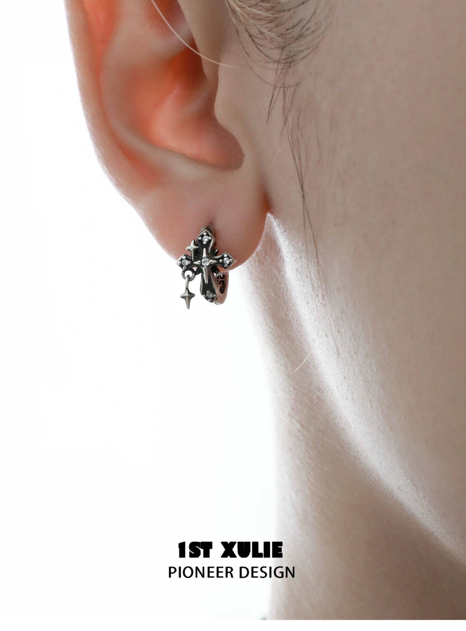 1STXULIE Superior Niche Iris Collection Cross-shaped Earring Backs T5879