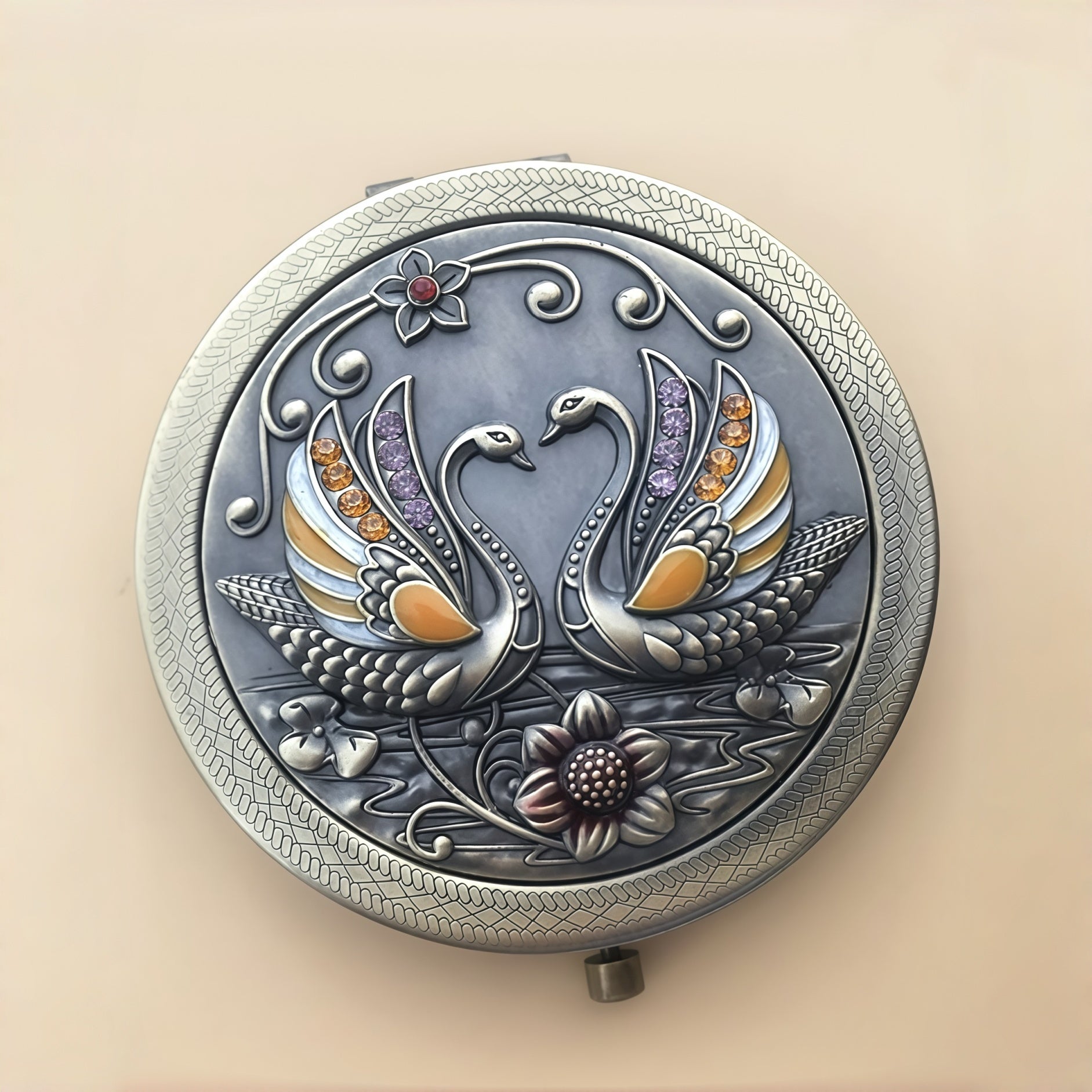 ShangYi European Vintage Circular Portable Makeup Mirror T5589