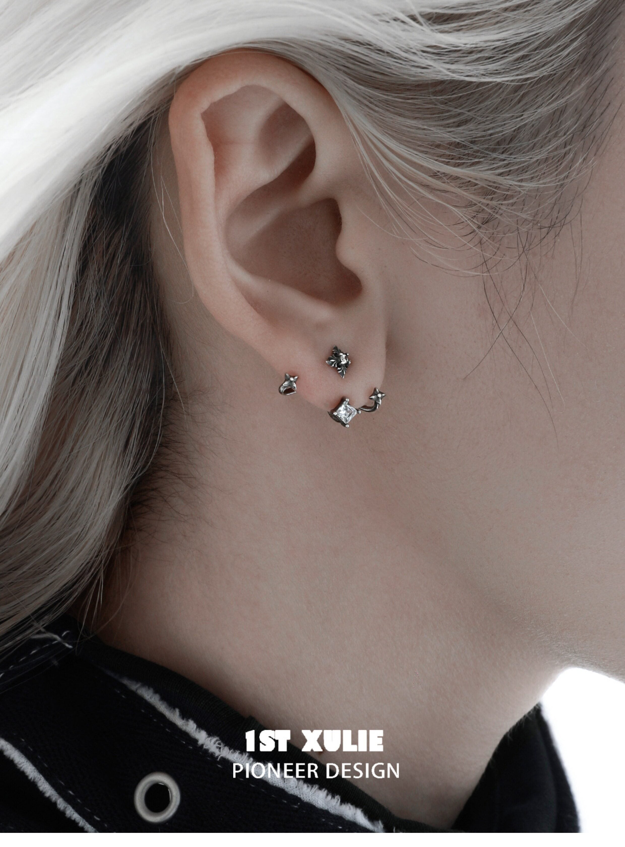 1STXULIE Superior Niche Iris Collection S925 Silver Stud Earring T5893