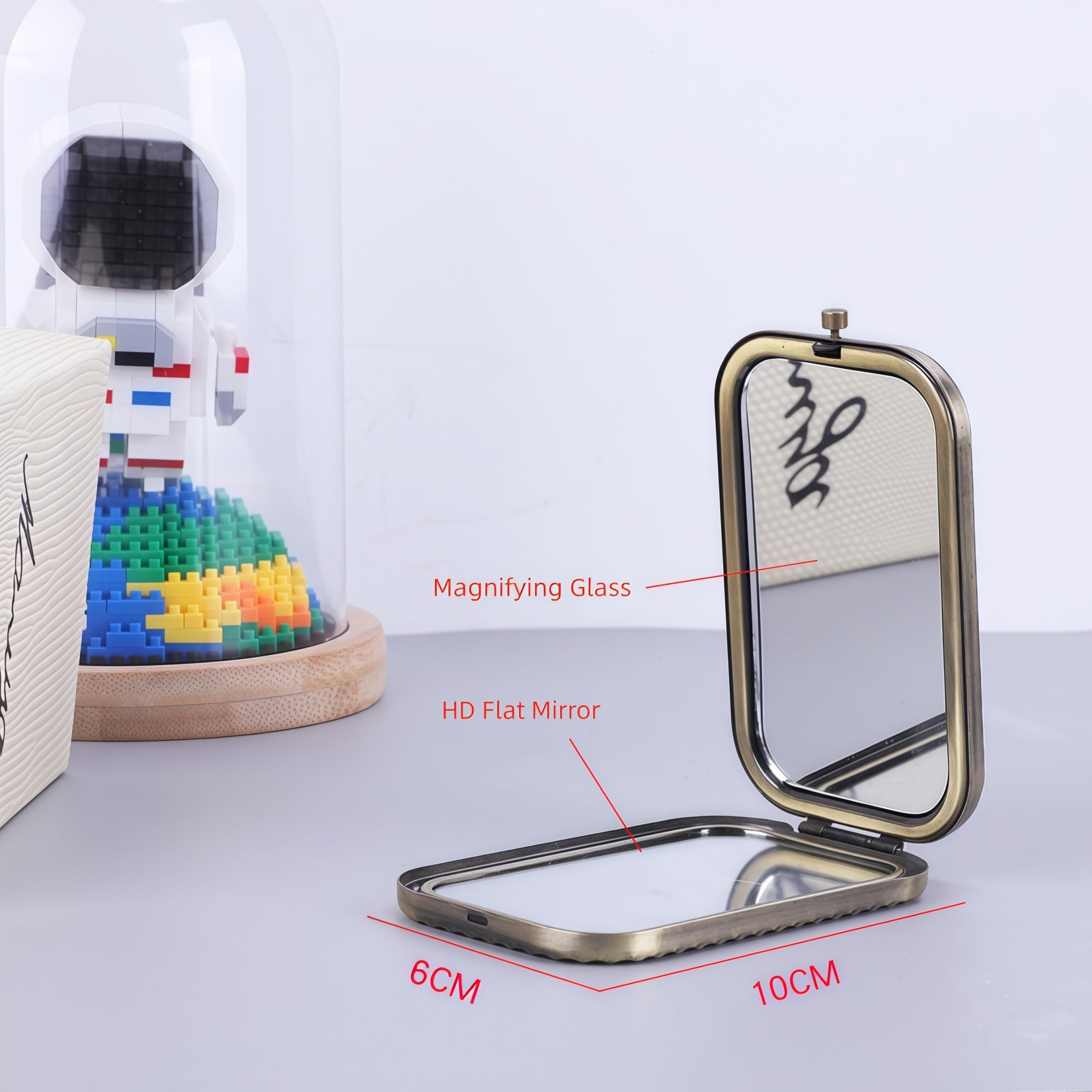 ShangYi European Vintage Rectangular Portable Makeup Mirror T5590