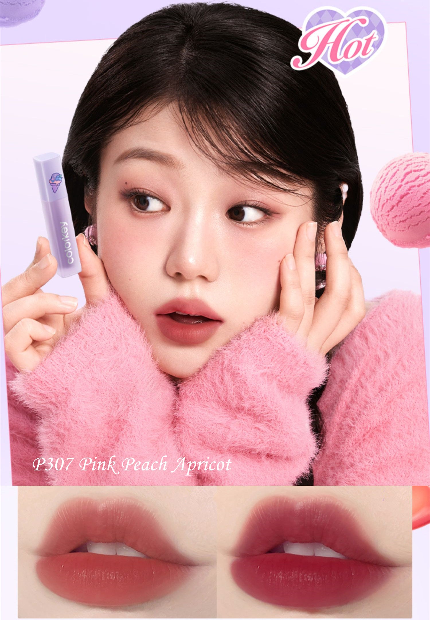 COLORKEY Ice Cream Watery Matte Lip Gloss 6 Pcs Set T4370