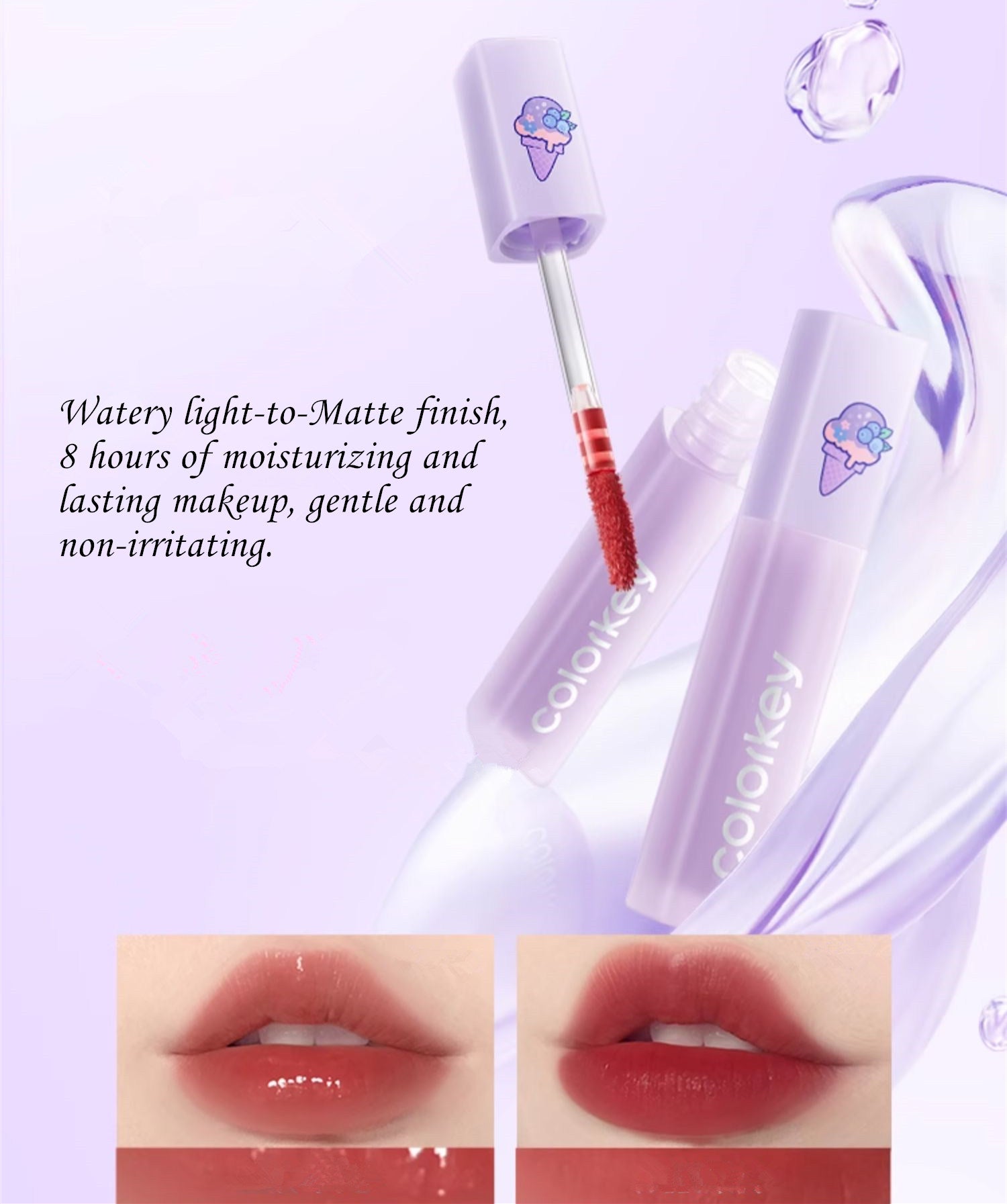 COLORKEY Ice Cream Watery Matte Lip Gloss 6 Pcs Set T4370