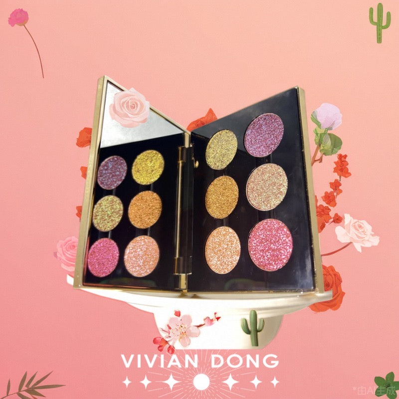 VIVIAN DONG Enchantress 6-Color Pearlescent Eyeshadow Palette T4039