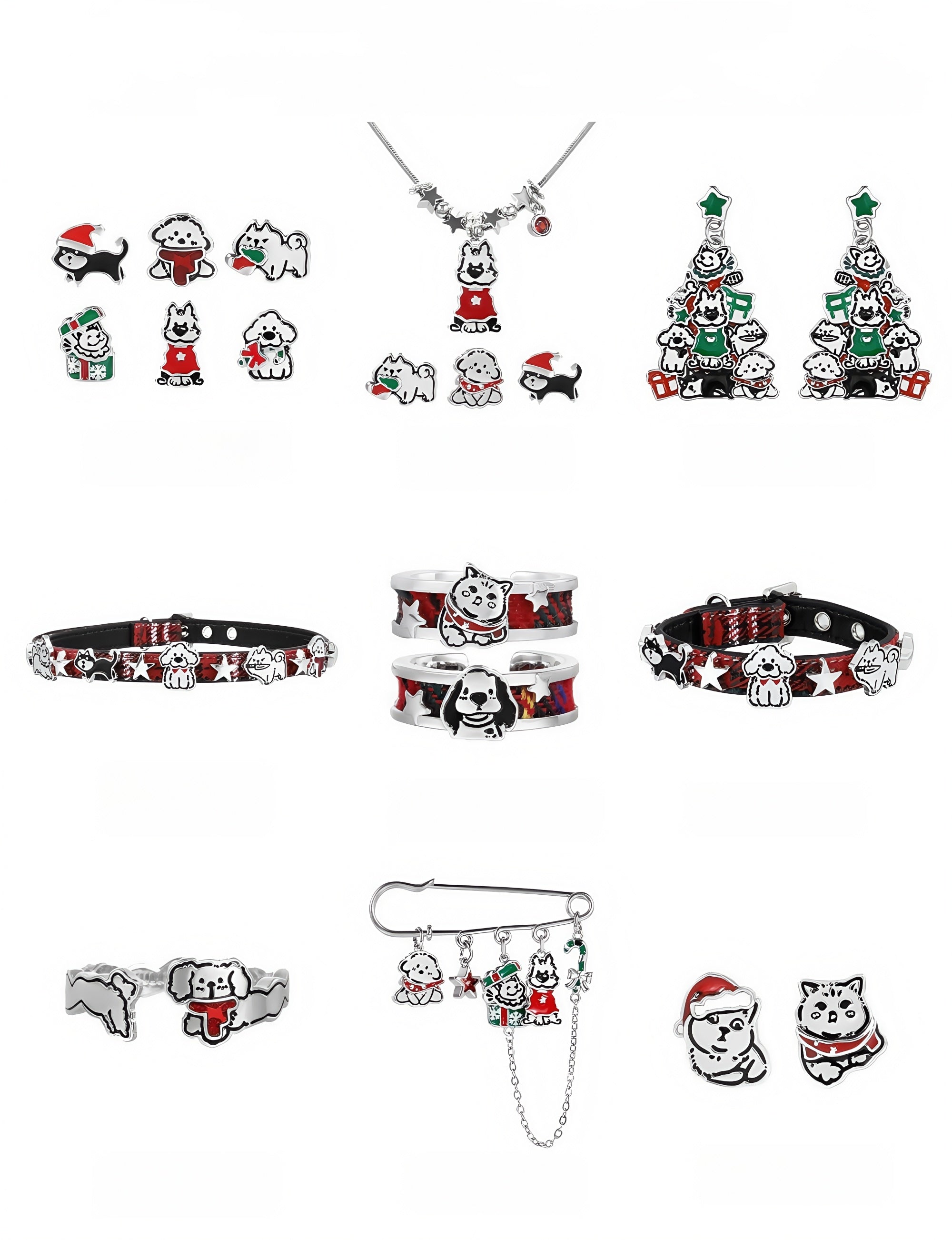 1STXULIE Happy Puppy Collection Niche Gothic Choker Necklace T4697