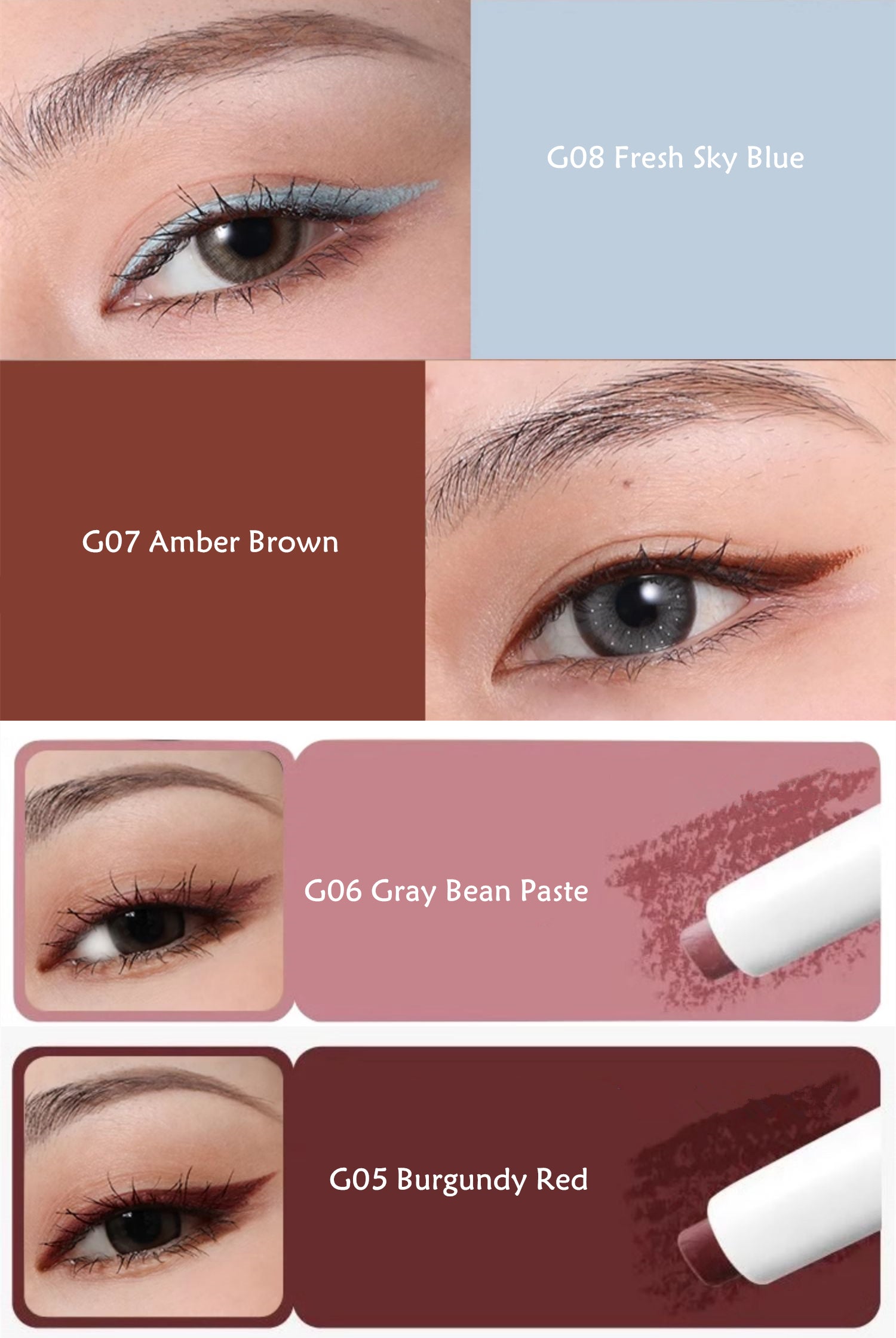 ODDITY Vandtæt Langtidsholdbar Farverig Gel Eyeliner Pen T4399