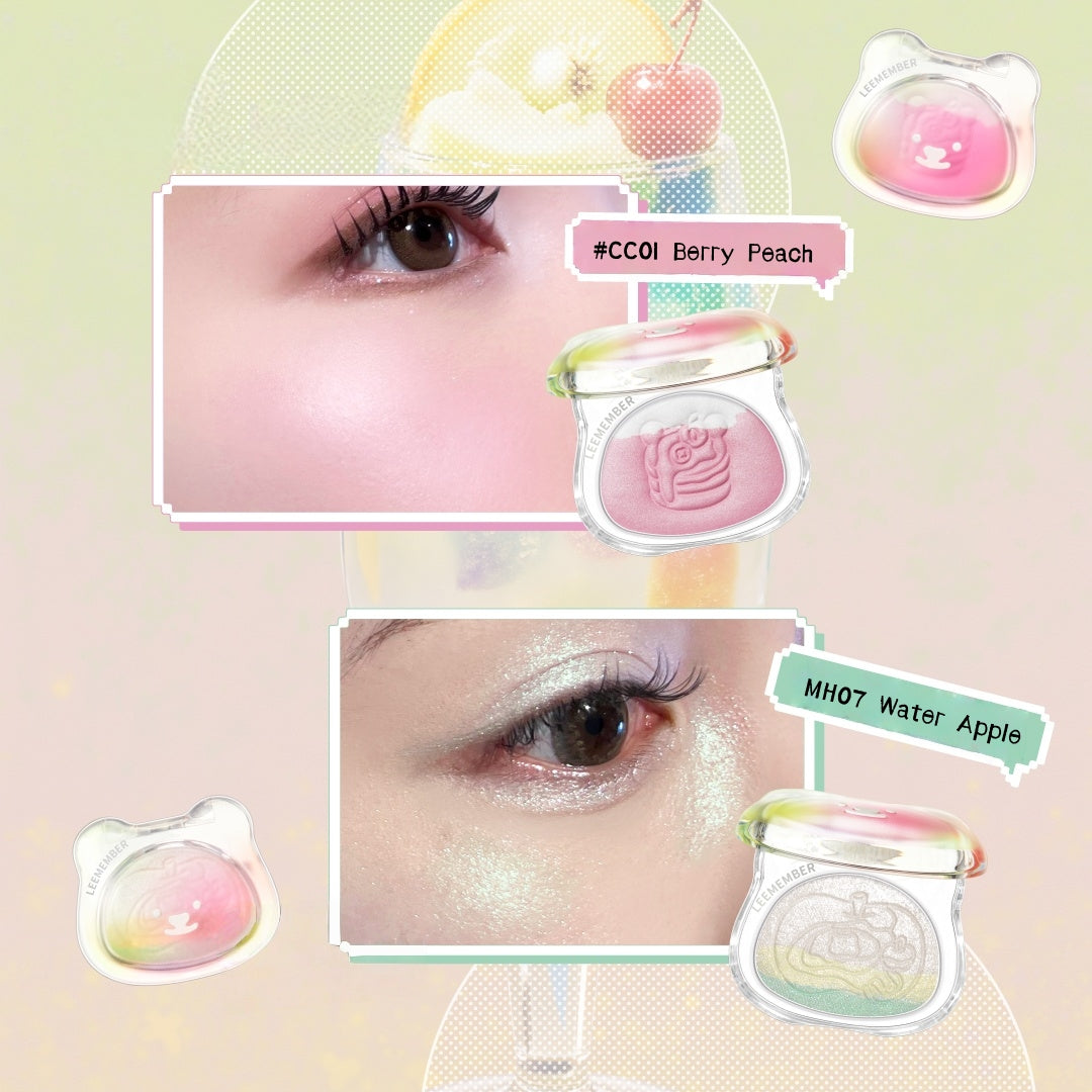 LEEMEMBER Fruit Punch Collection Blusher & Highlighter & Lip Gloss T5001