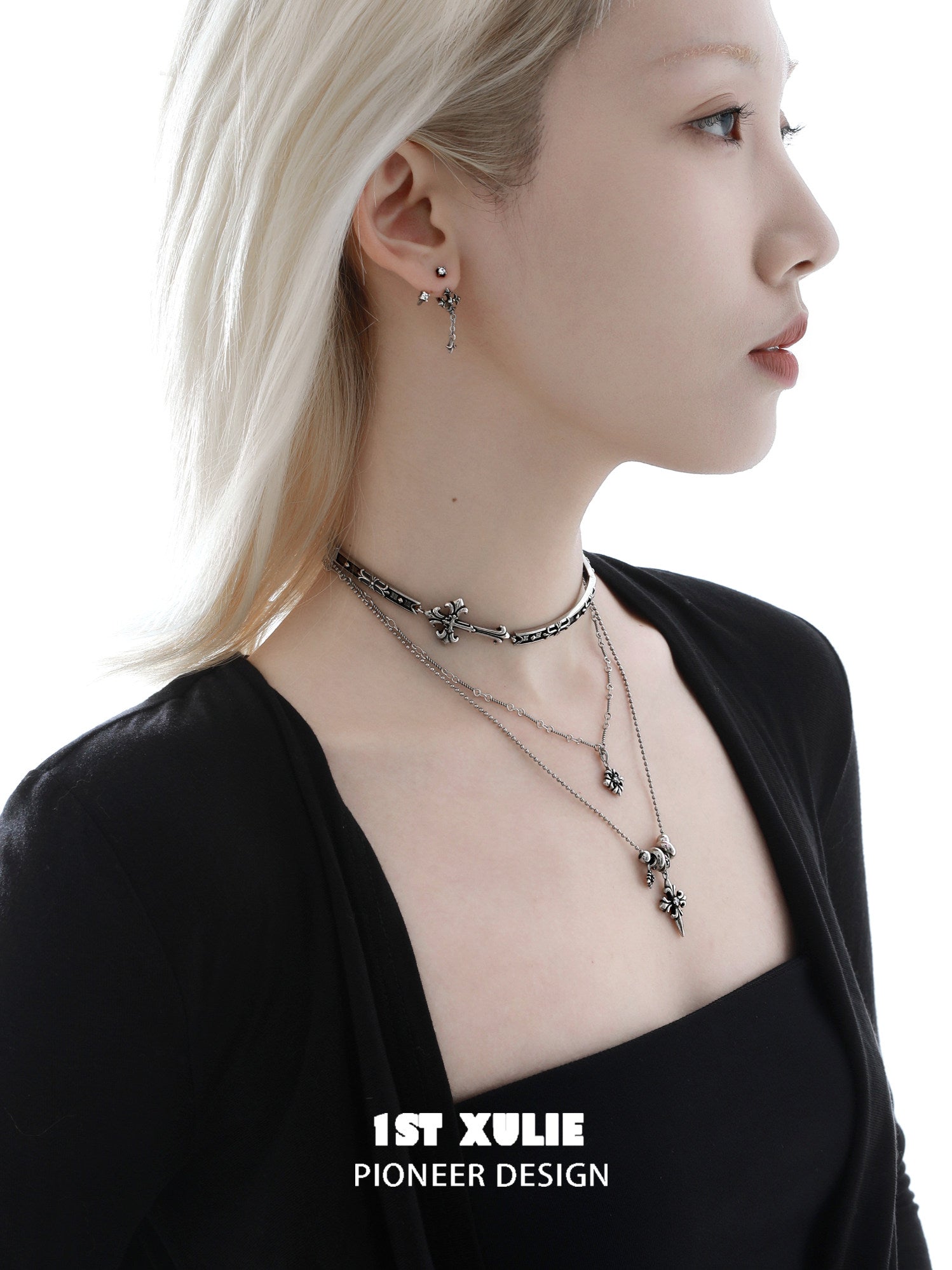 1STXULIE Superior Niche Iris Collection Gothic Choker Necklace T5872