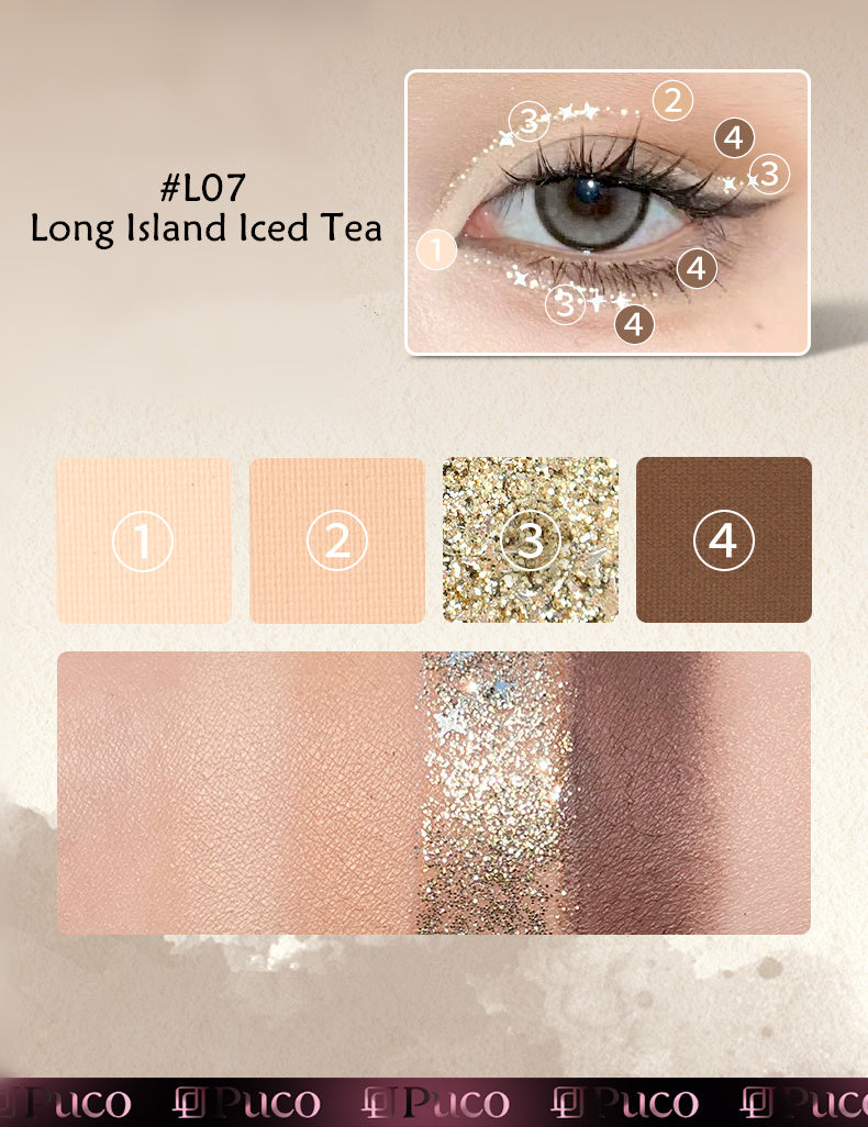 PUCO Unbridled Tide 4-Color Eyeshadow Palette T4203
