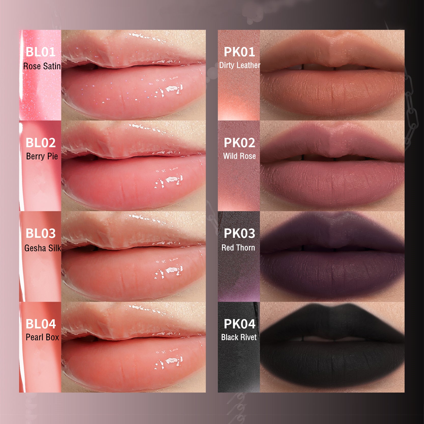 Girls Chat Romantic Rebel Collection Matte & Mirror Lip Glaze T4197