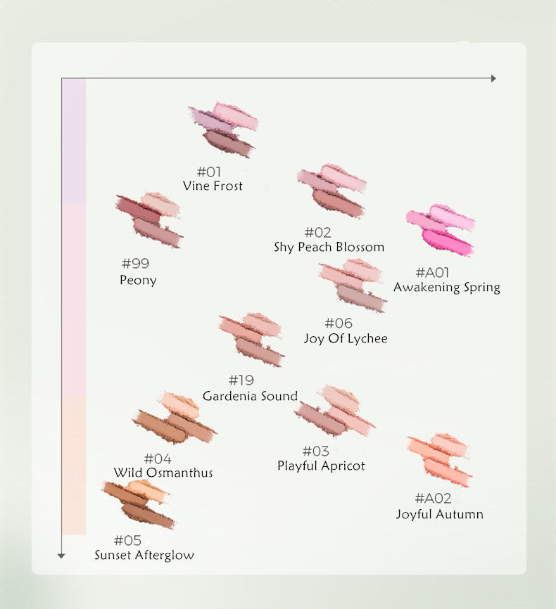 TIMAGE Green Jade Series Tri-Color Matte Blusher Palette T3129