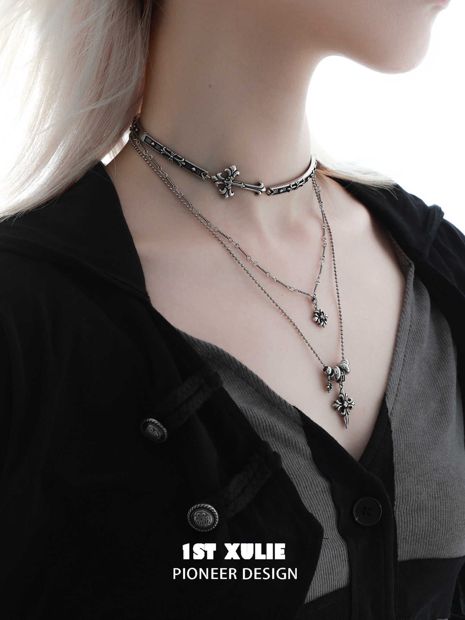 1STXULIE Superior Niche Iris Collection Gothic Choker Necklace T5872
