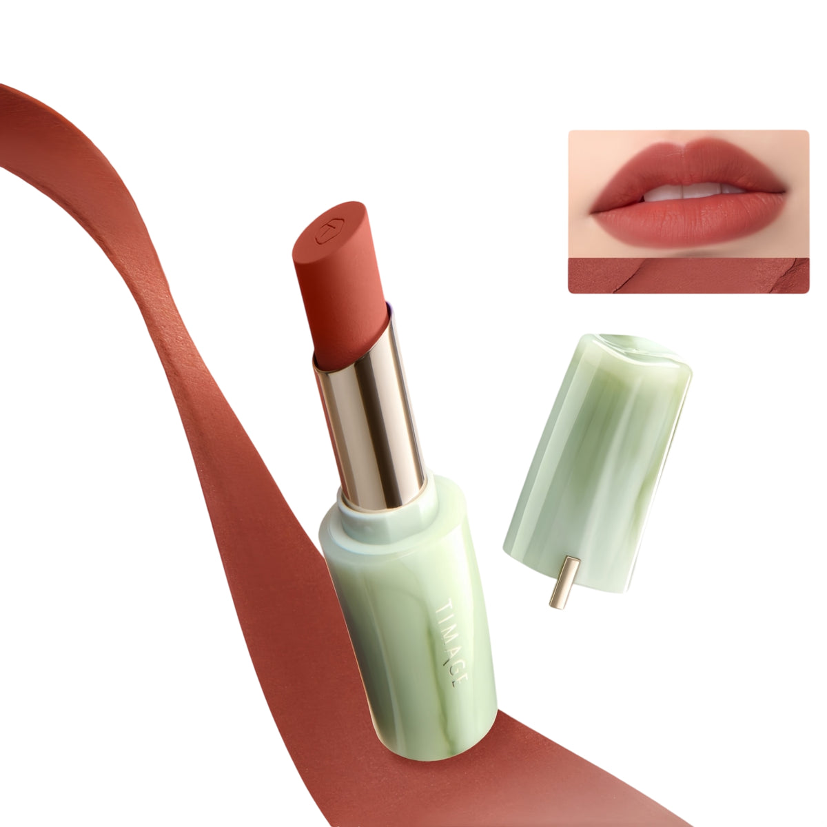 TIMAGE Green Jade Series Satin Matte Lipstick T3132